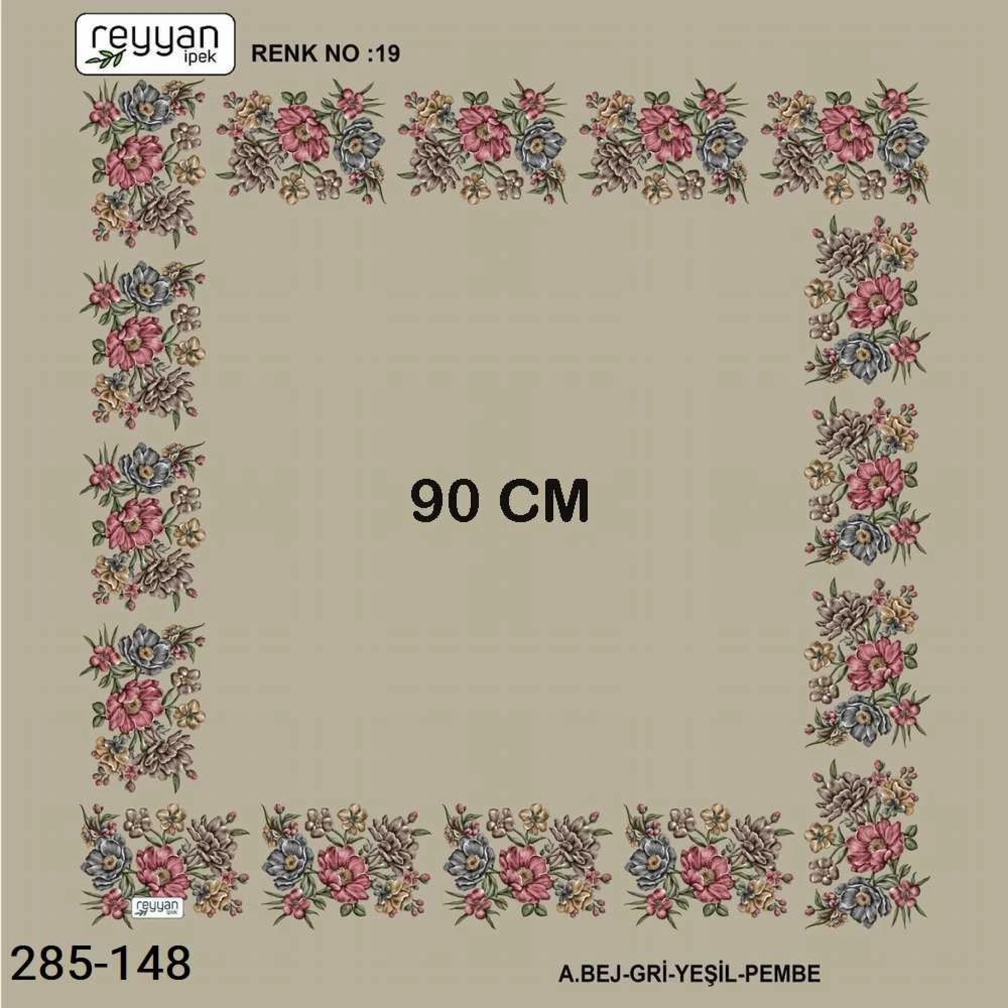 Reyyan İpek 90 CM İçi Boş Oyalık Yazma 285-148