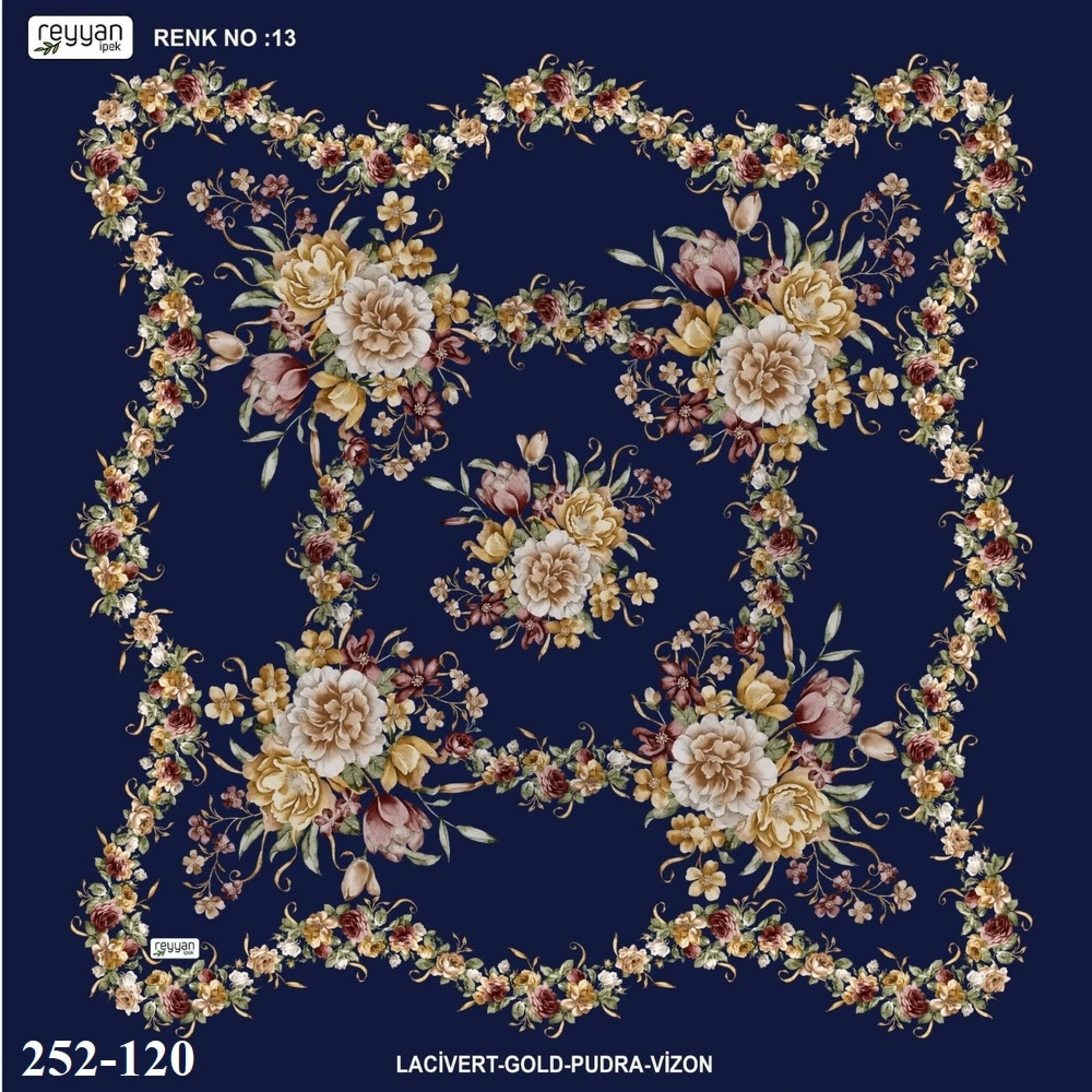 Reyyan İpek Desenli Oyalık Yazma 252-120