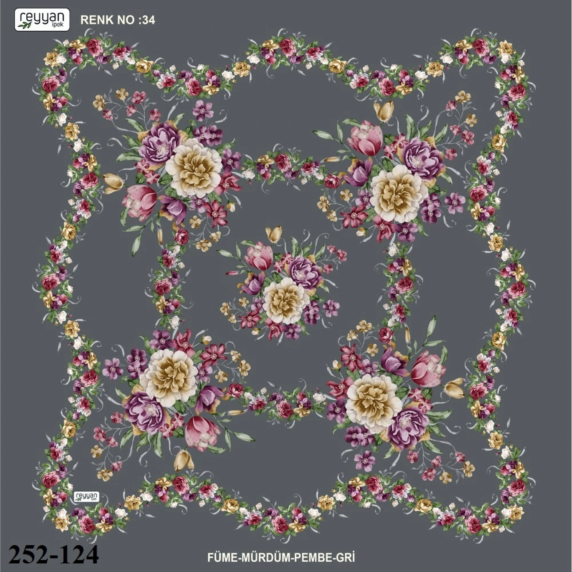 Reyyan İpek Desenli Oyalık Yazma 252-124