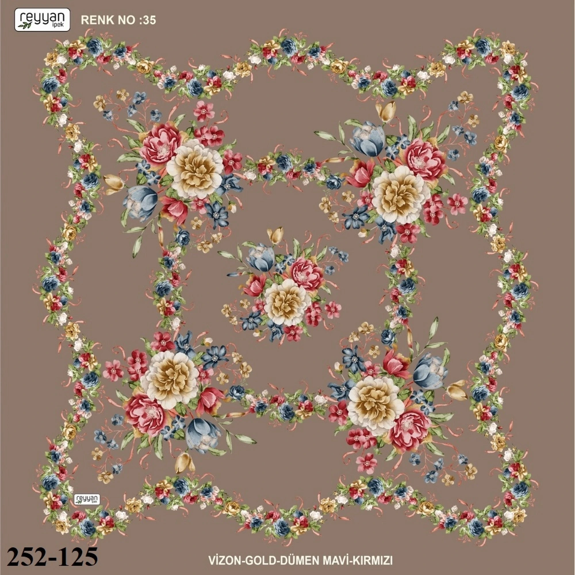 Reyyan İpek Desenli Oyalık Yazma 252-125