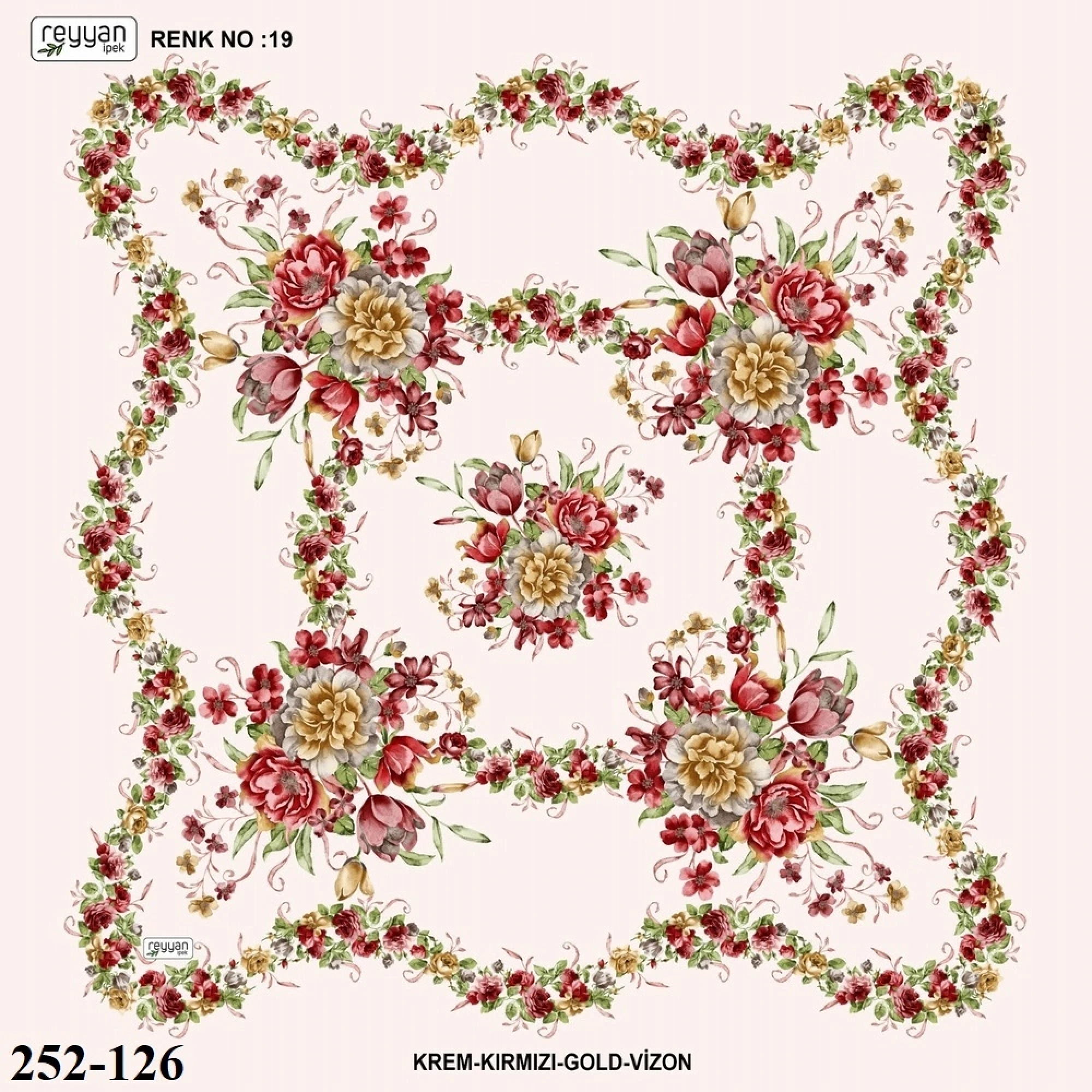 Reyyan İpek Desenli Oyalık Yazma 252-126
