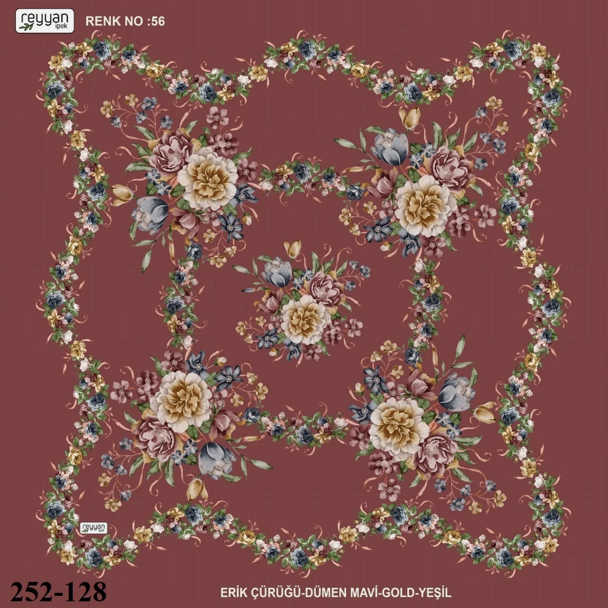 Reyyan İpek Desenli Oyalık Yazma 252-128