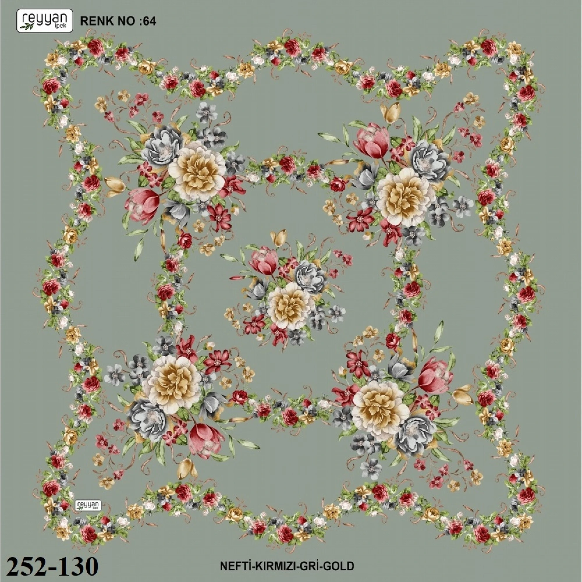 Reyyan İpek Desenli Oyalık Yazma 252-130