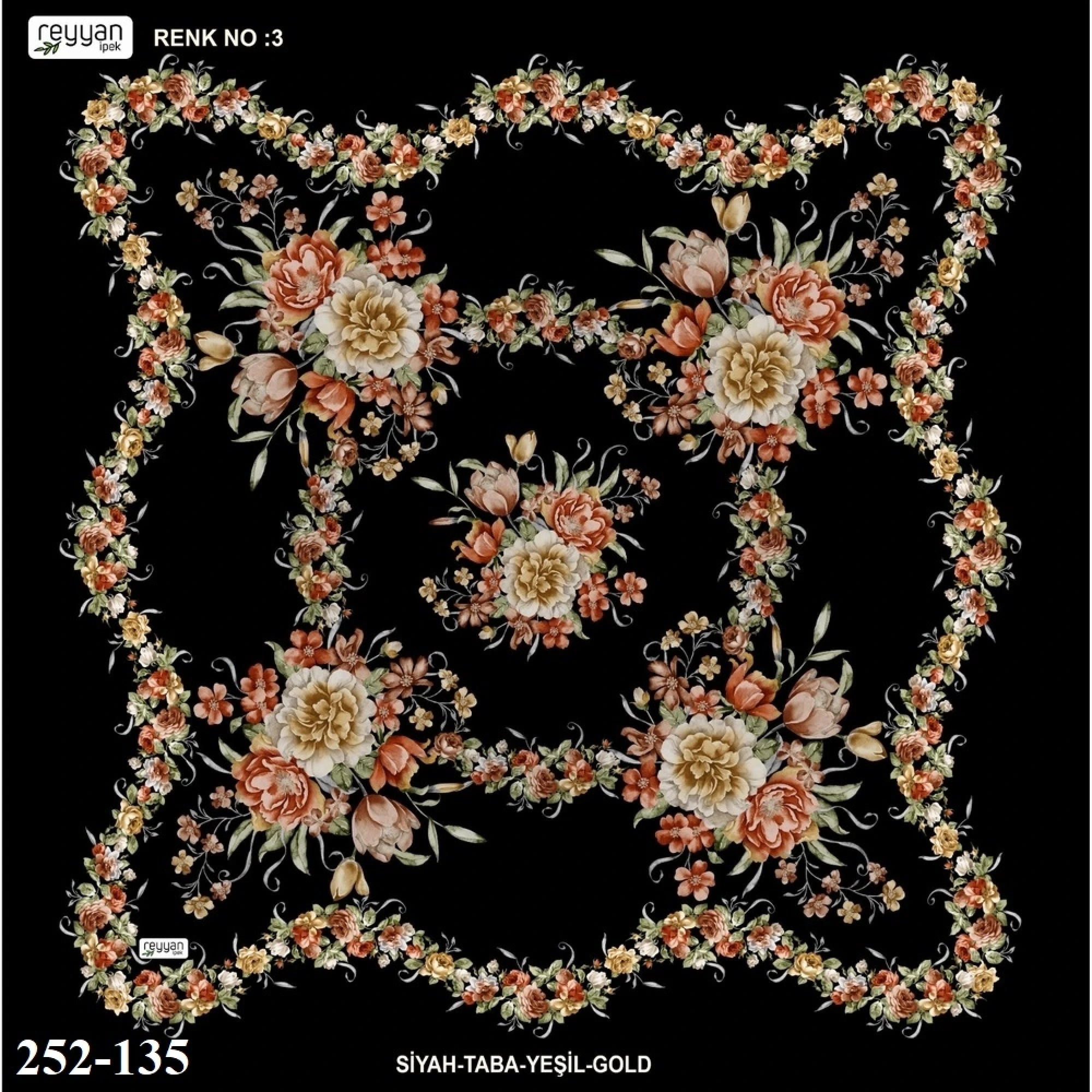Reyyan İpek Desenli Oyalık Yazma 252-135