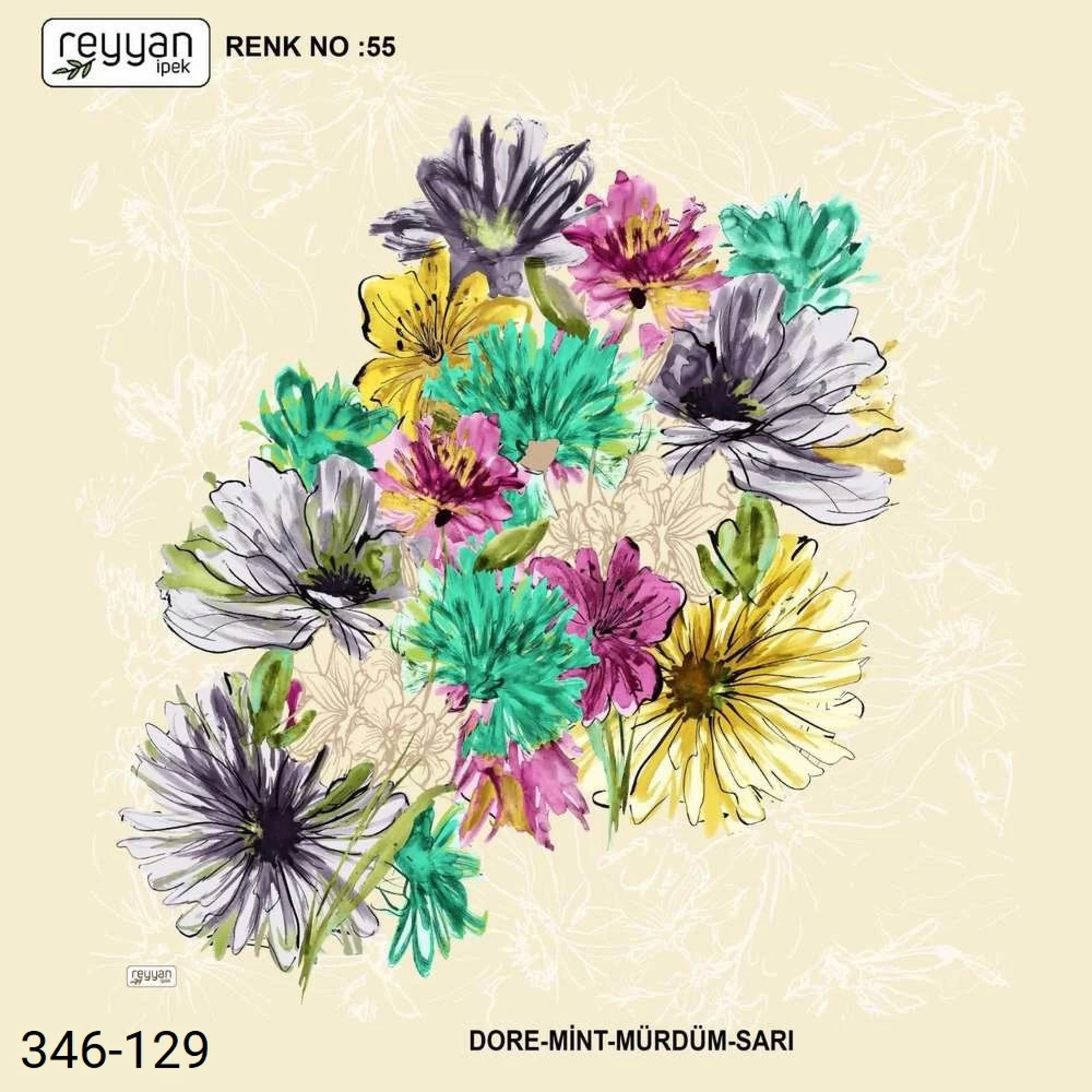Reyyan İpek Desenli Oyalık Yazma 346-129