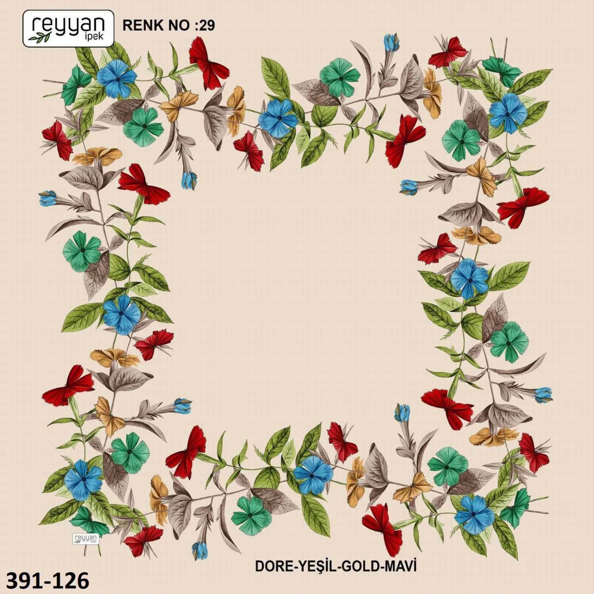 Reyyan İpek Desenli Oyalık Yazma 391-126