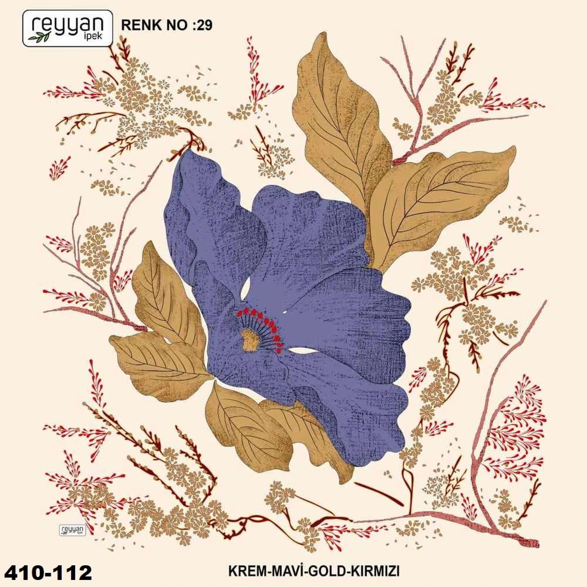 Reyyan İpek Desenli Oyalık Yazma 410-112