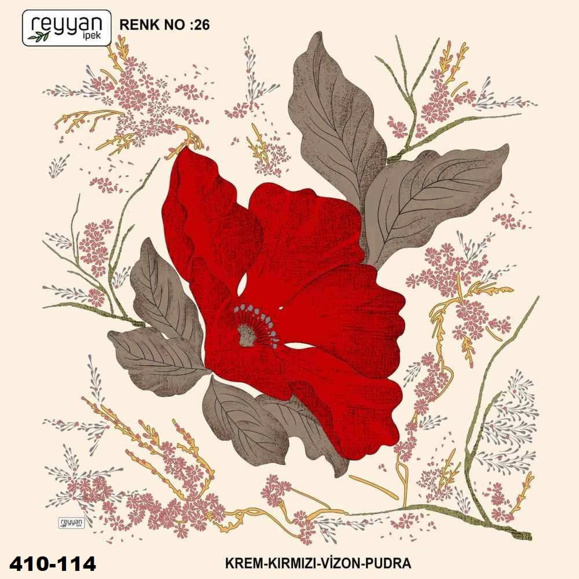 Reyyan İpek Desenli Oyalık Yazma 410-114