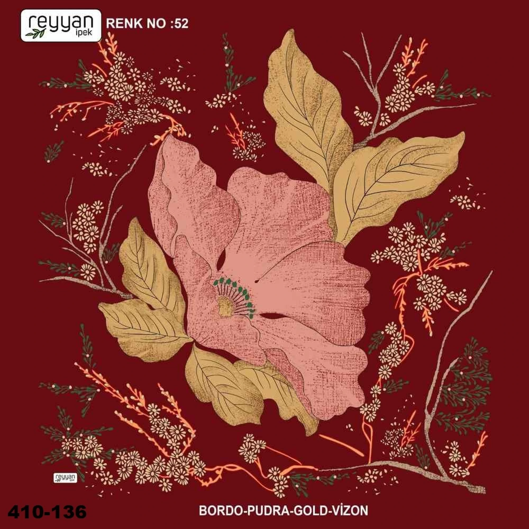 Reyyan İpek Desenli Oyalık Yazma 410-136