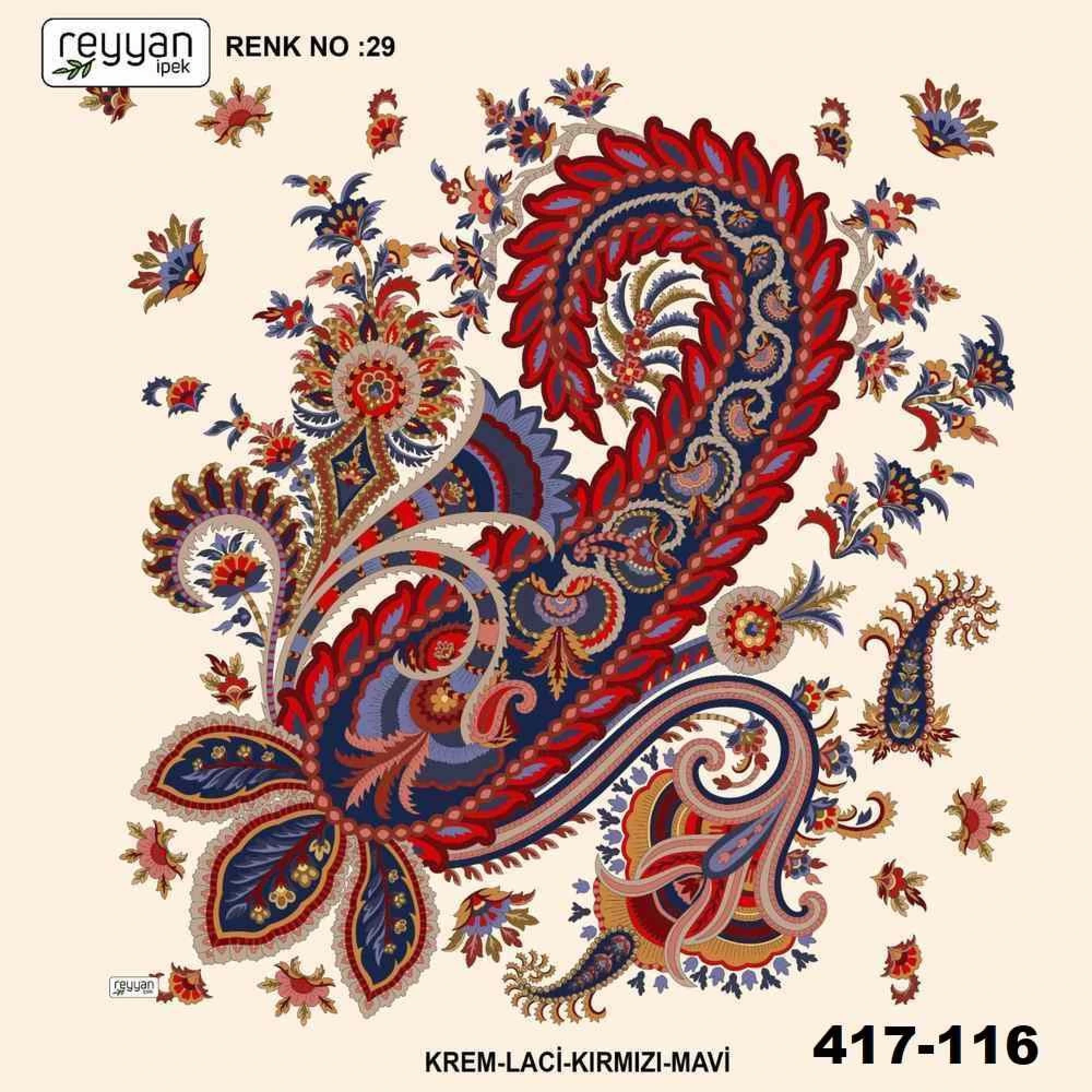 Reyyan İpek Desenli Oyalık Yazma 417-116