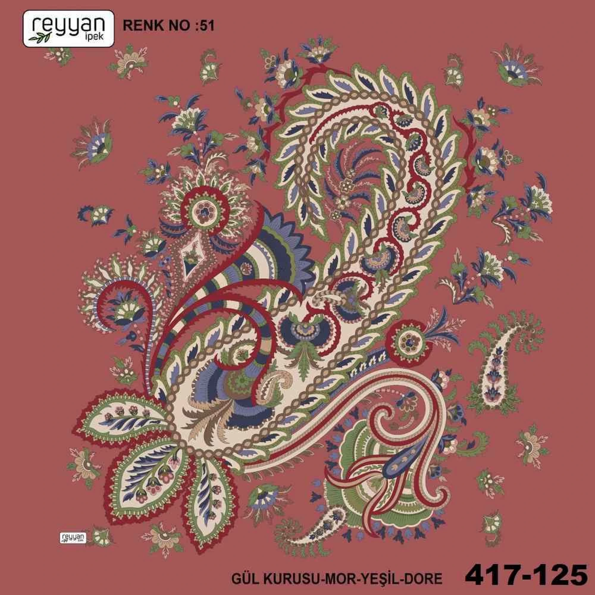Reyyan İpek Desenli Oyalık Yazma 417-125