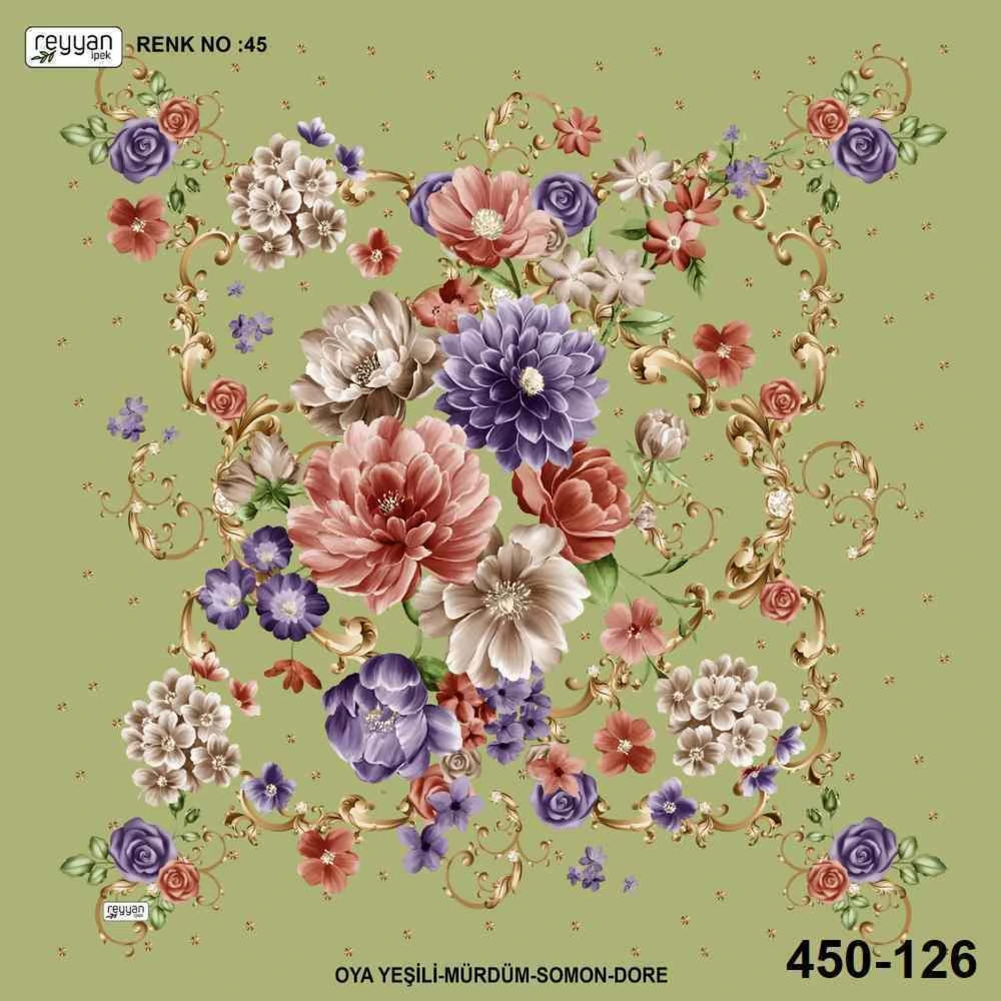 Reyyan İpek Desenli Oyalık Yazma 450-126