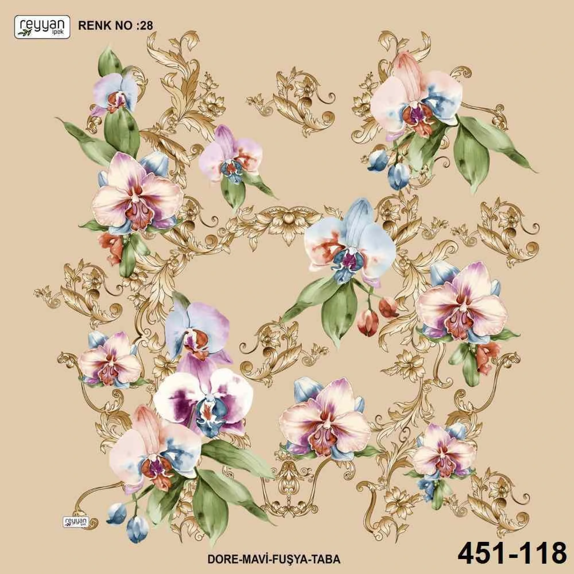 Reyyan İpek Desenli Oyalık Yazma 451-118