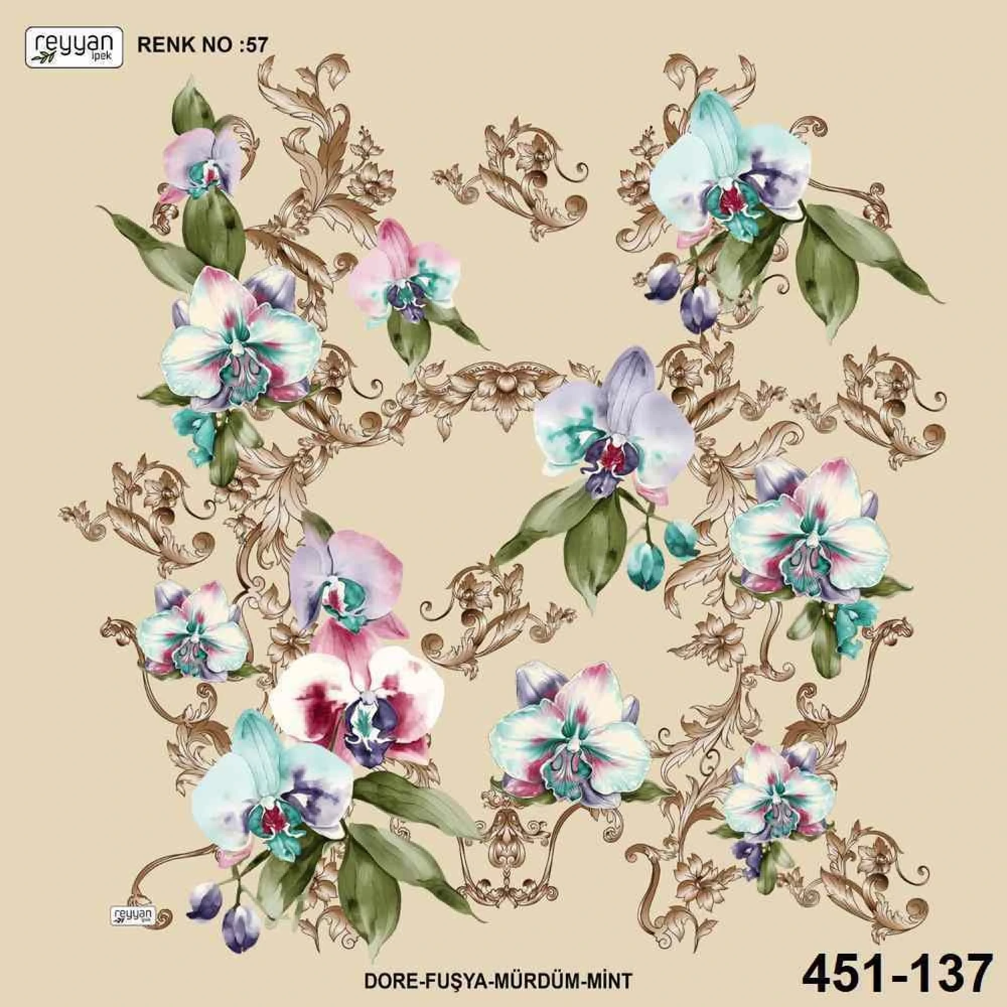Reyyan İpek Desenli Oyalık Yazma 451-137