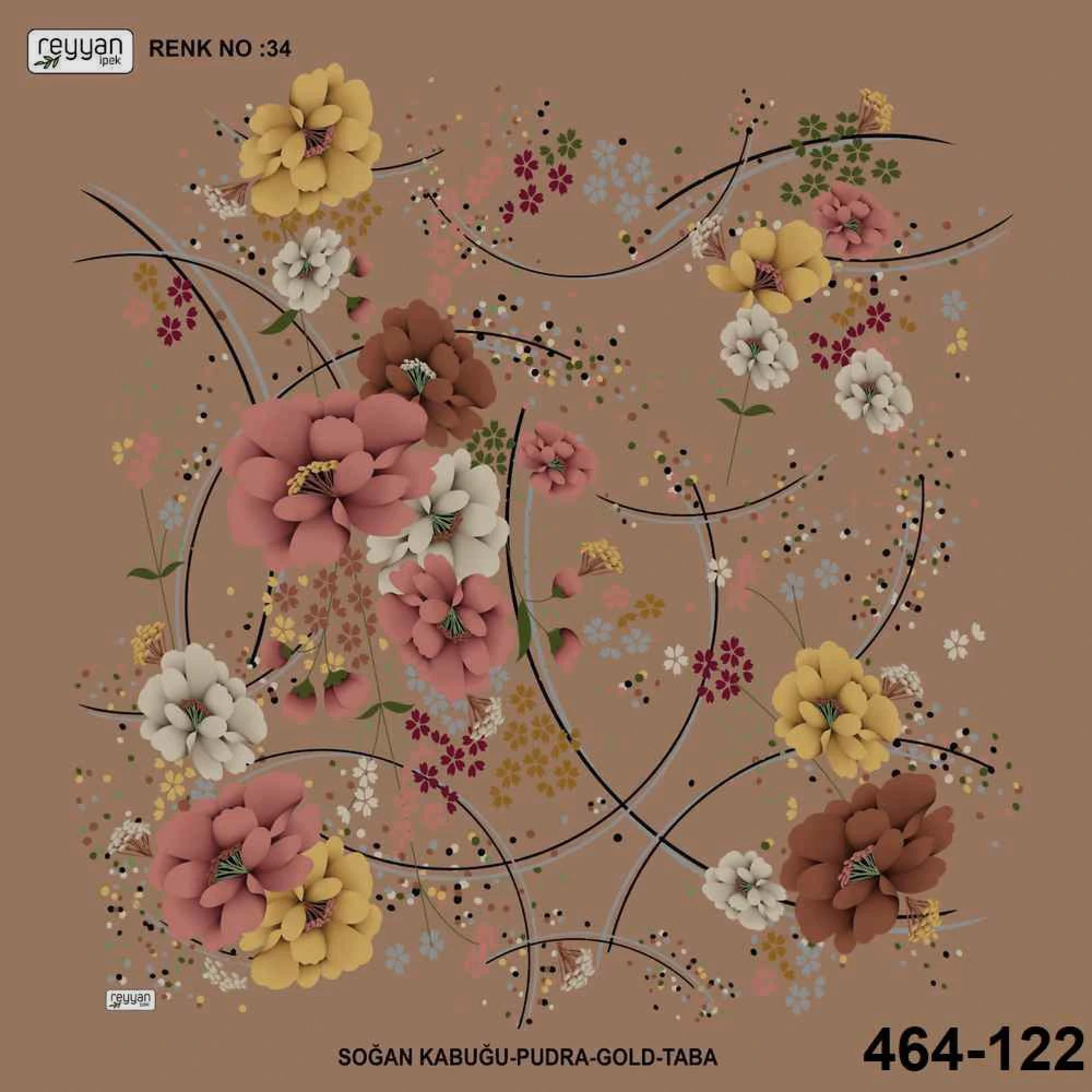 Reyyan İpek Desenli Oyalık Yazma 464-122