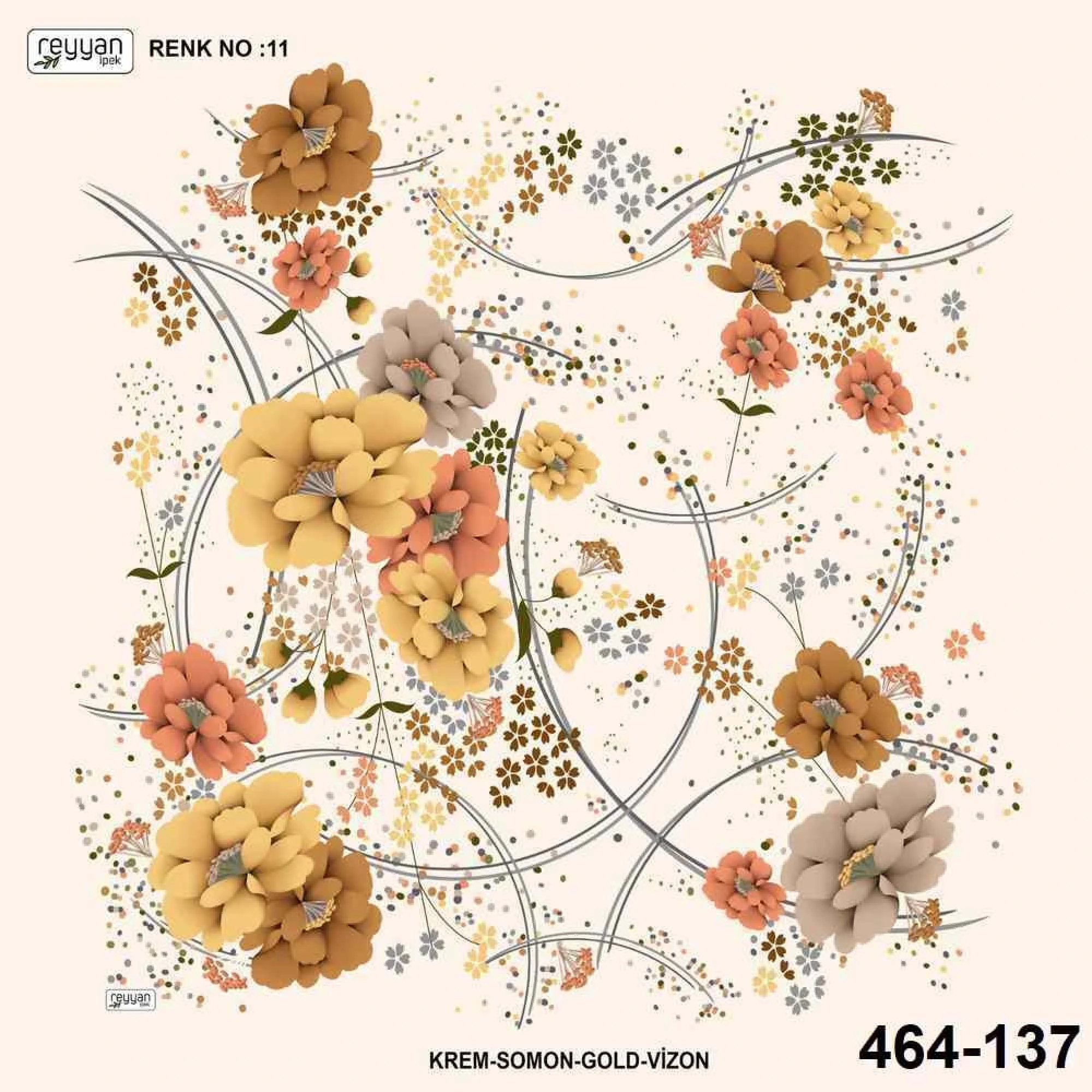 Reyyan İpek Desenli Oyalık Yazma 464-137