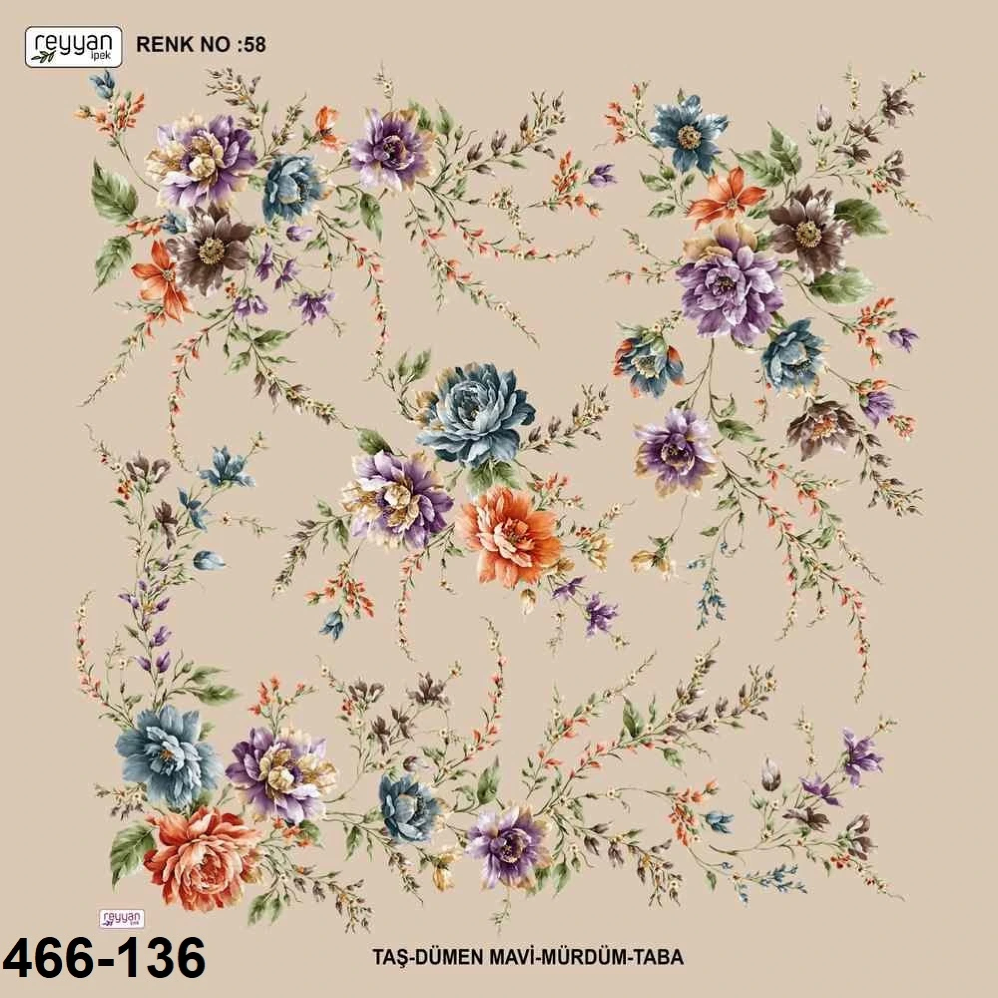 Reyyan İpek Desenli Oyalık Yazma 466-136