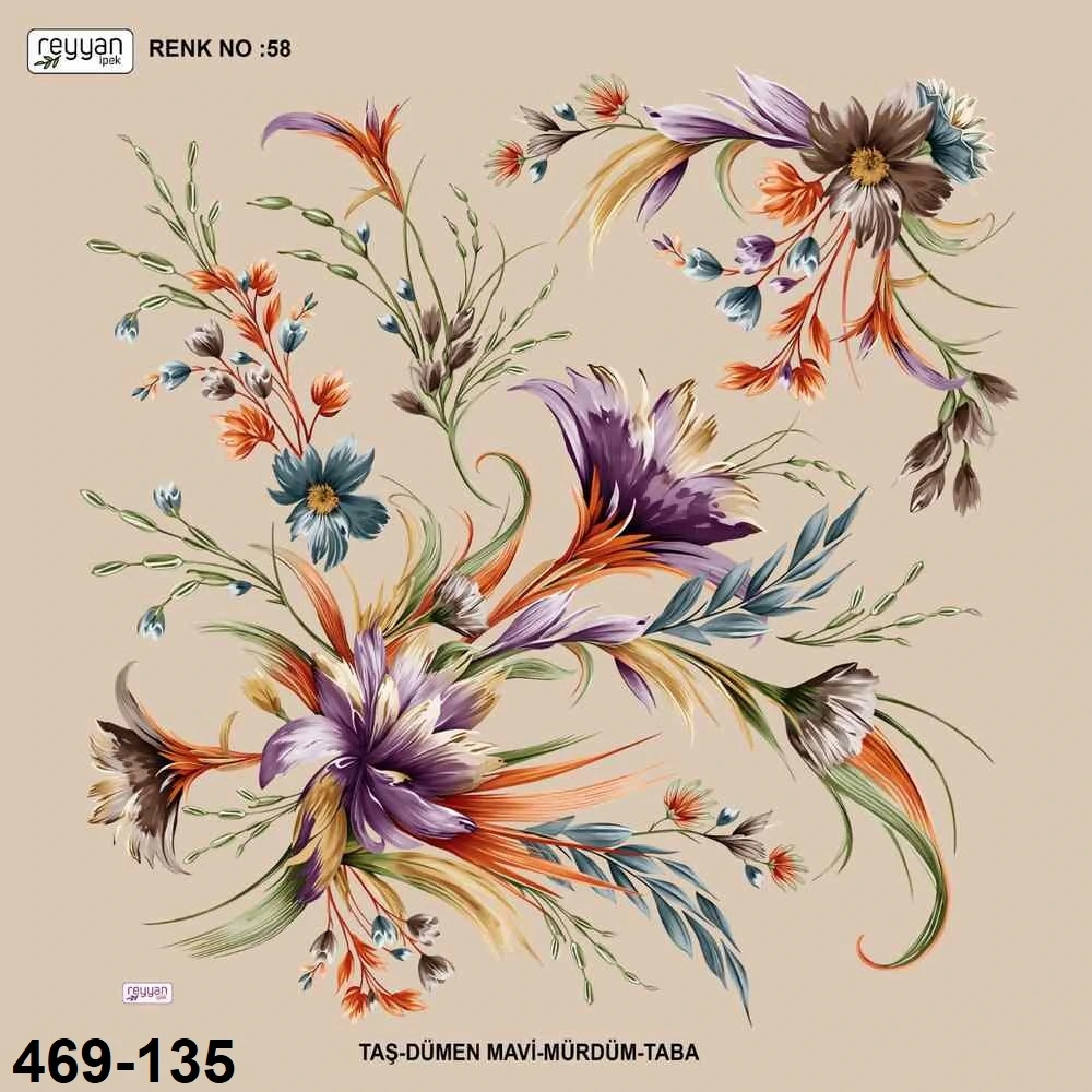 Reyyan İpek Desenli Oyalık Yazma 469-135