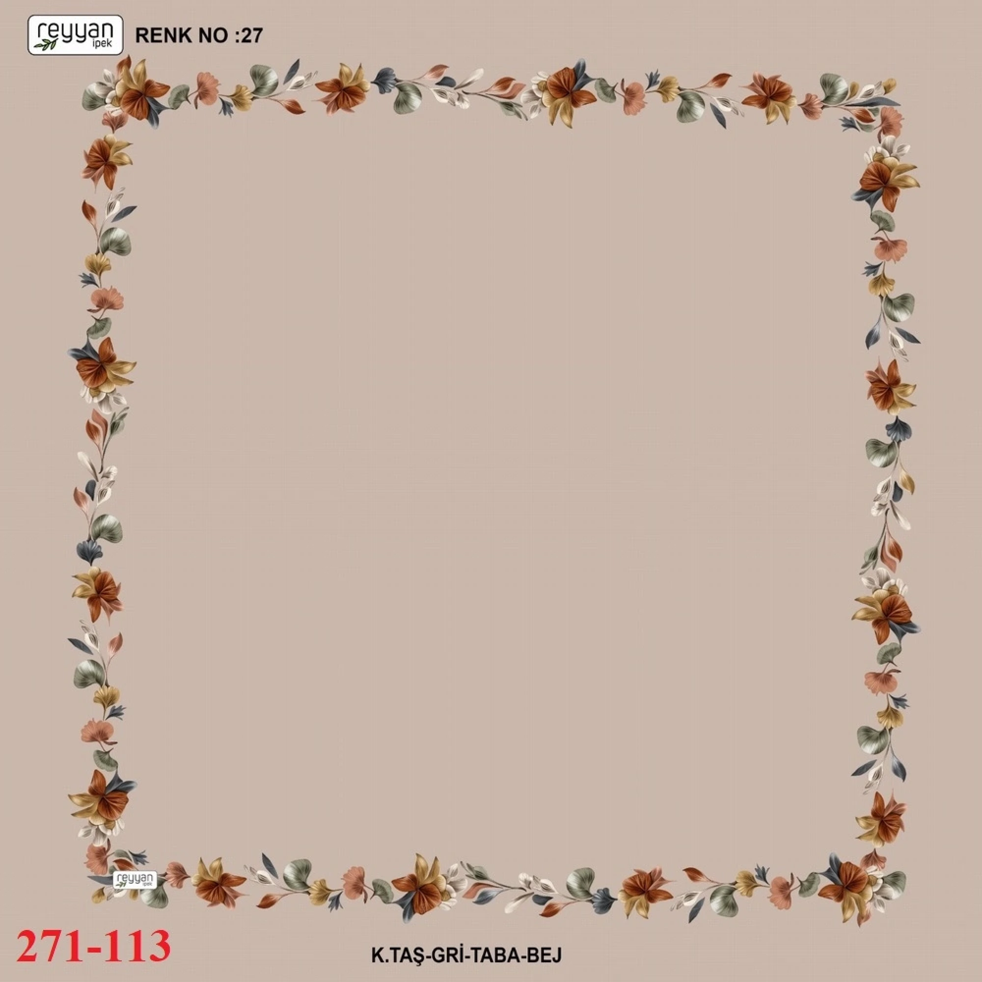 Reyyan İpek İçi Boş Desenli Oyalık Yazma 271-113