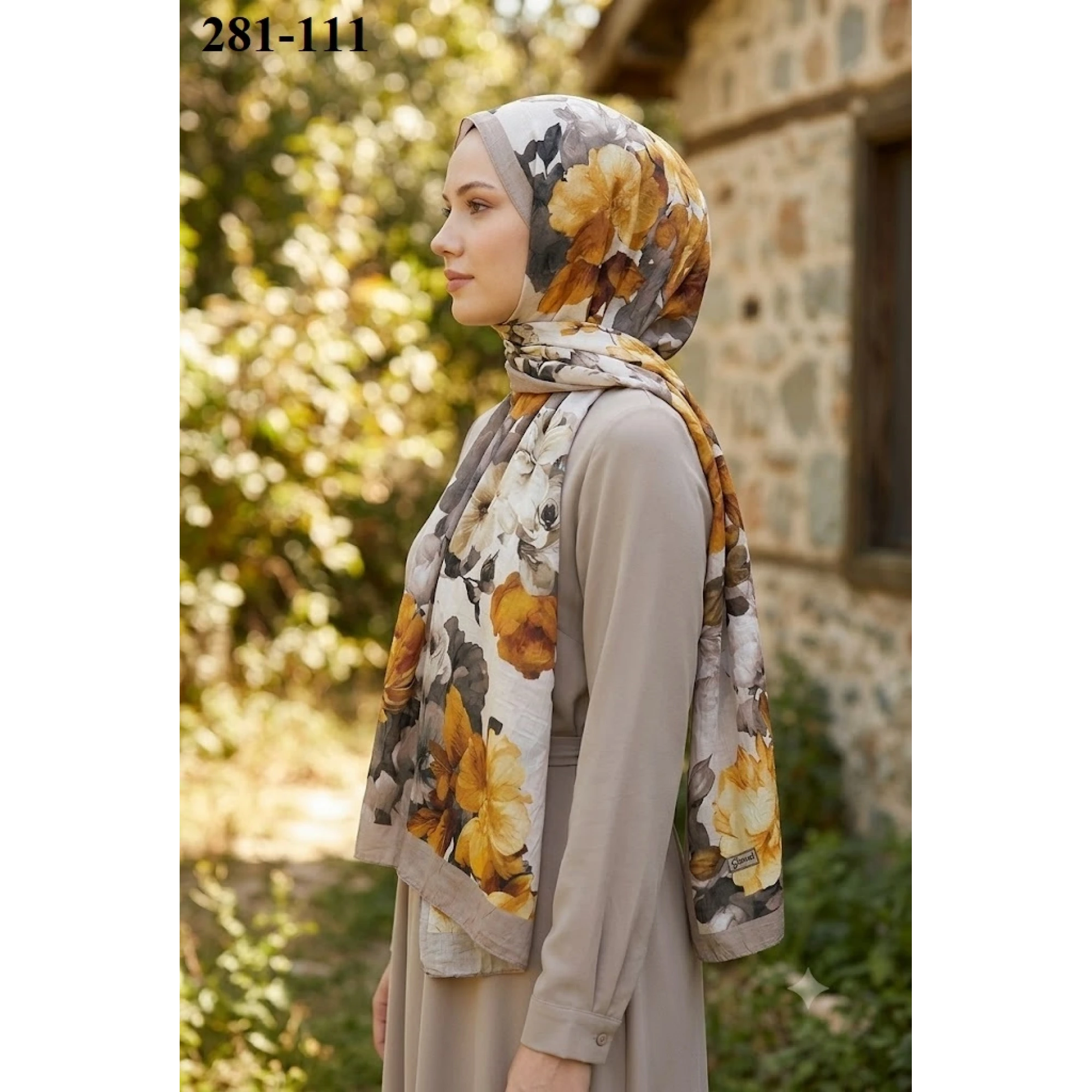Sharell Desenli Bambu Kraş Pamuk Şal 281-111
