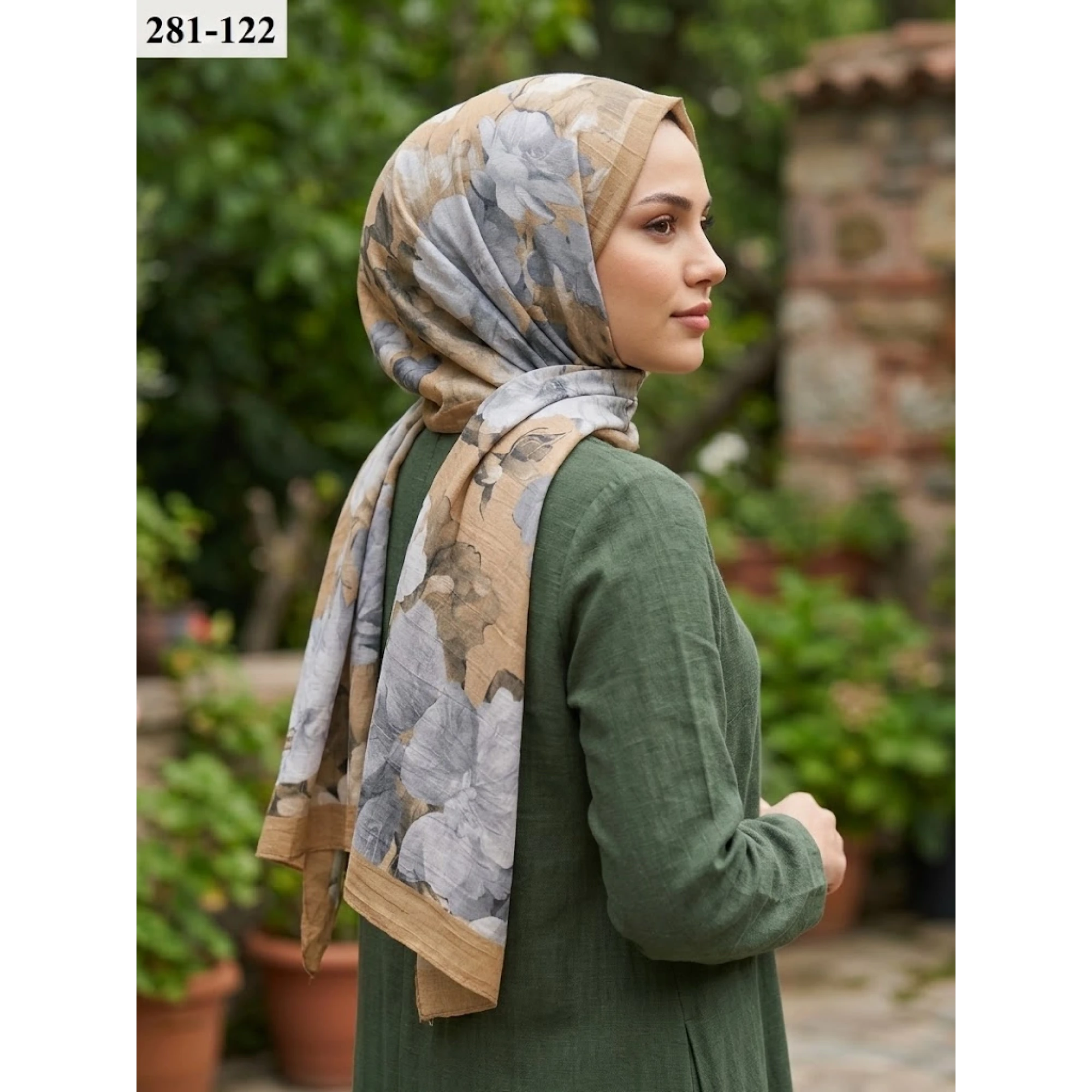 Sharell Desenli Bambu Kraş Pamuk Şal 281-122