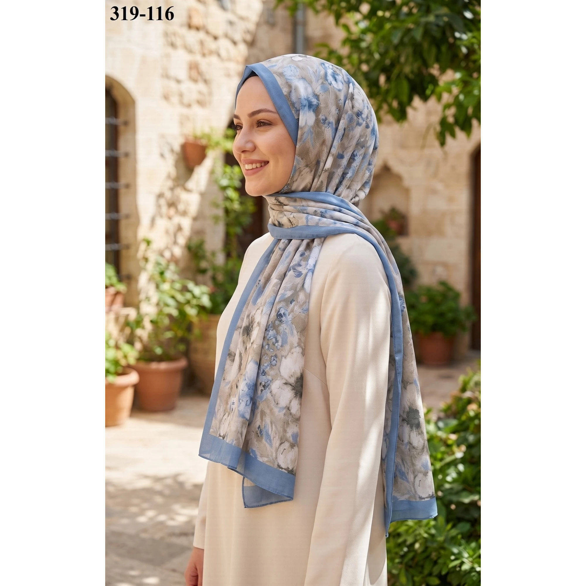 Sharell Desenli Bambu Kraş Pamuk Şal 319-116