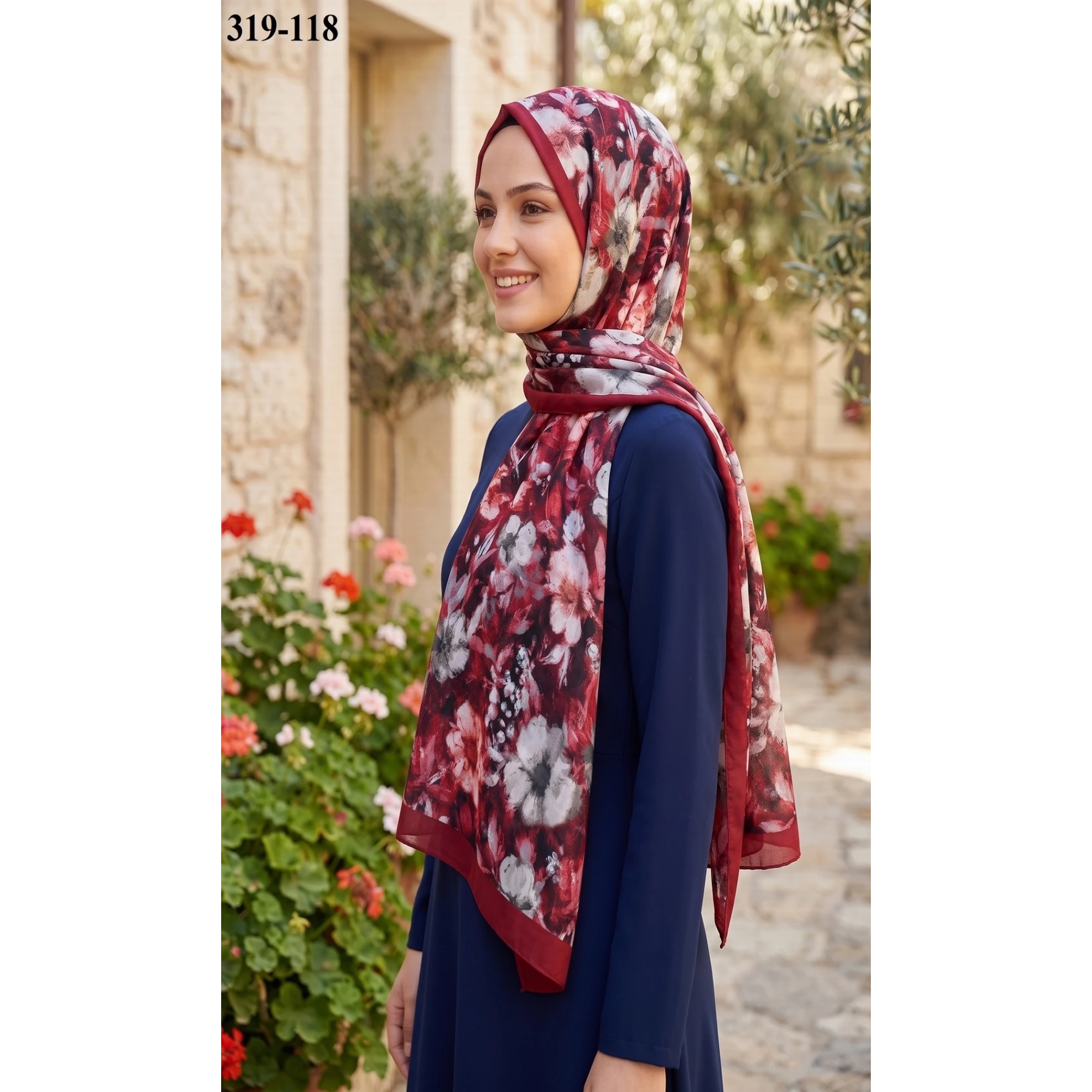 Sharell Desenli Bambu Kraş Pamuk Şal 319-118
