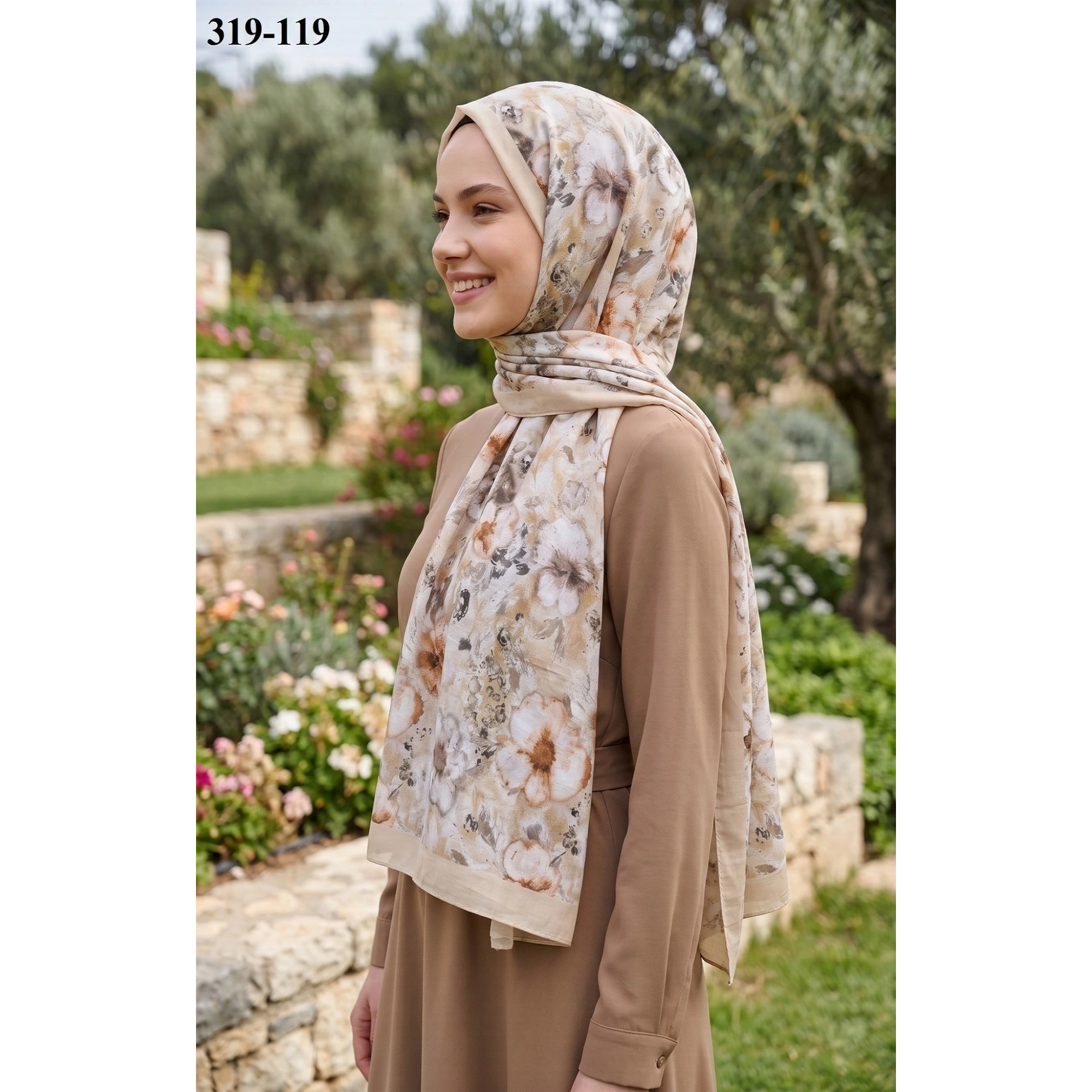 Sharell Desenli Bambu Kraş Pamuk Şal 319-119