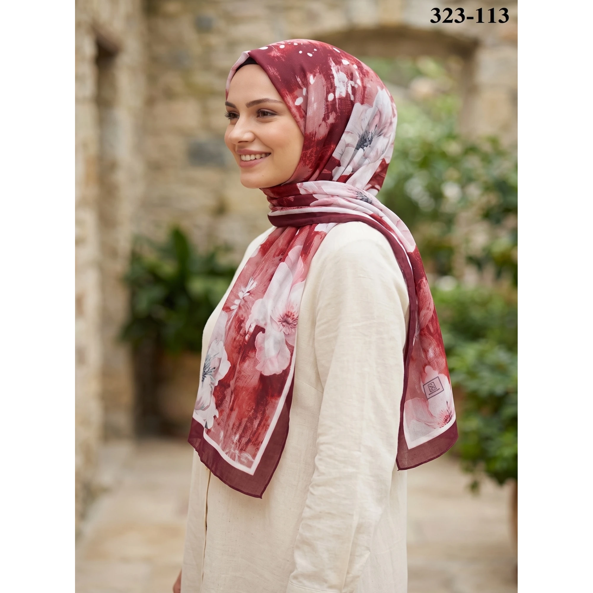 Sharell Desenli Bambu Kraş Pamuk Şal 323-113