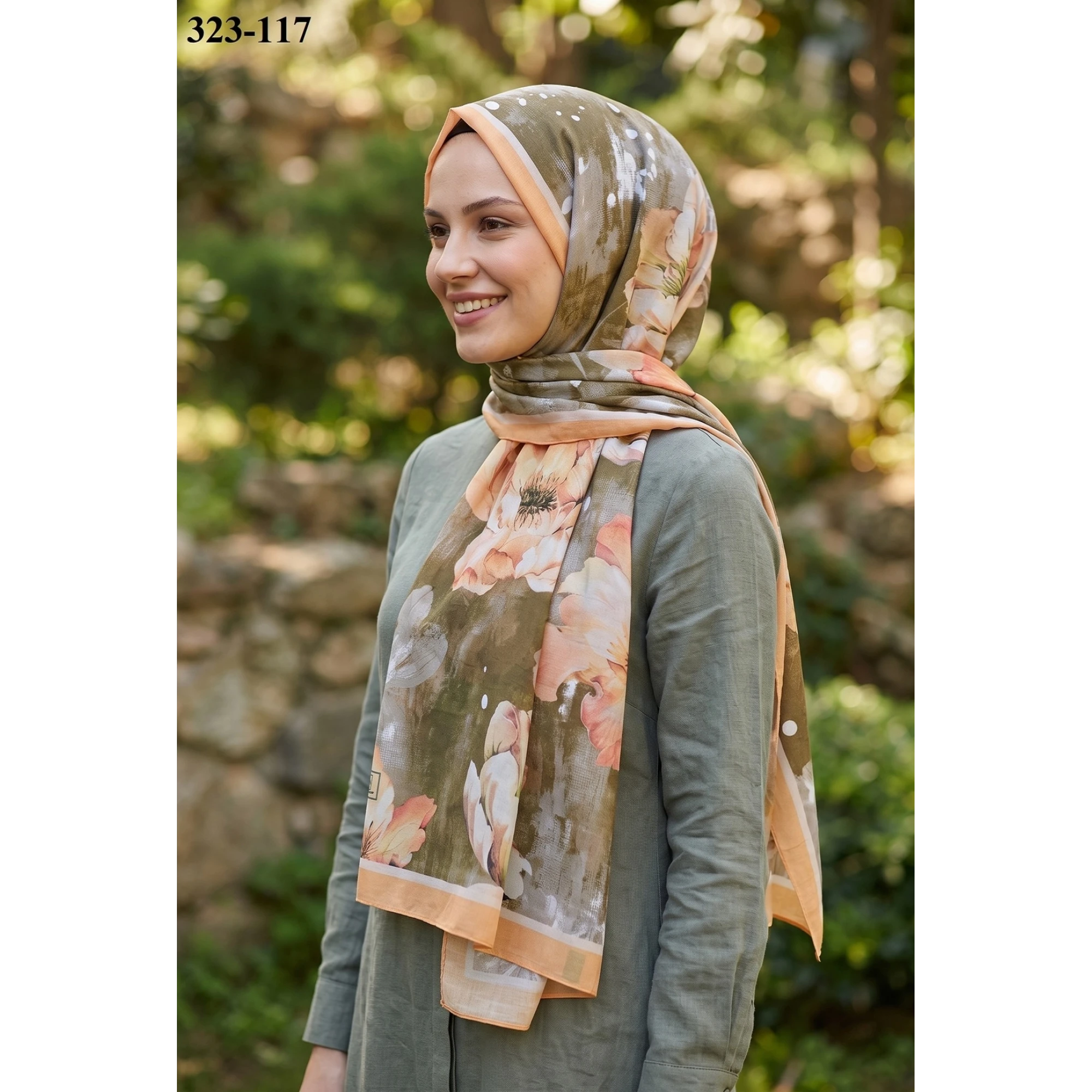 Sharell Desenli Bambu Kraş Pamuk Şal 323-117