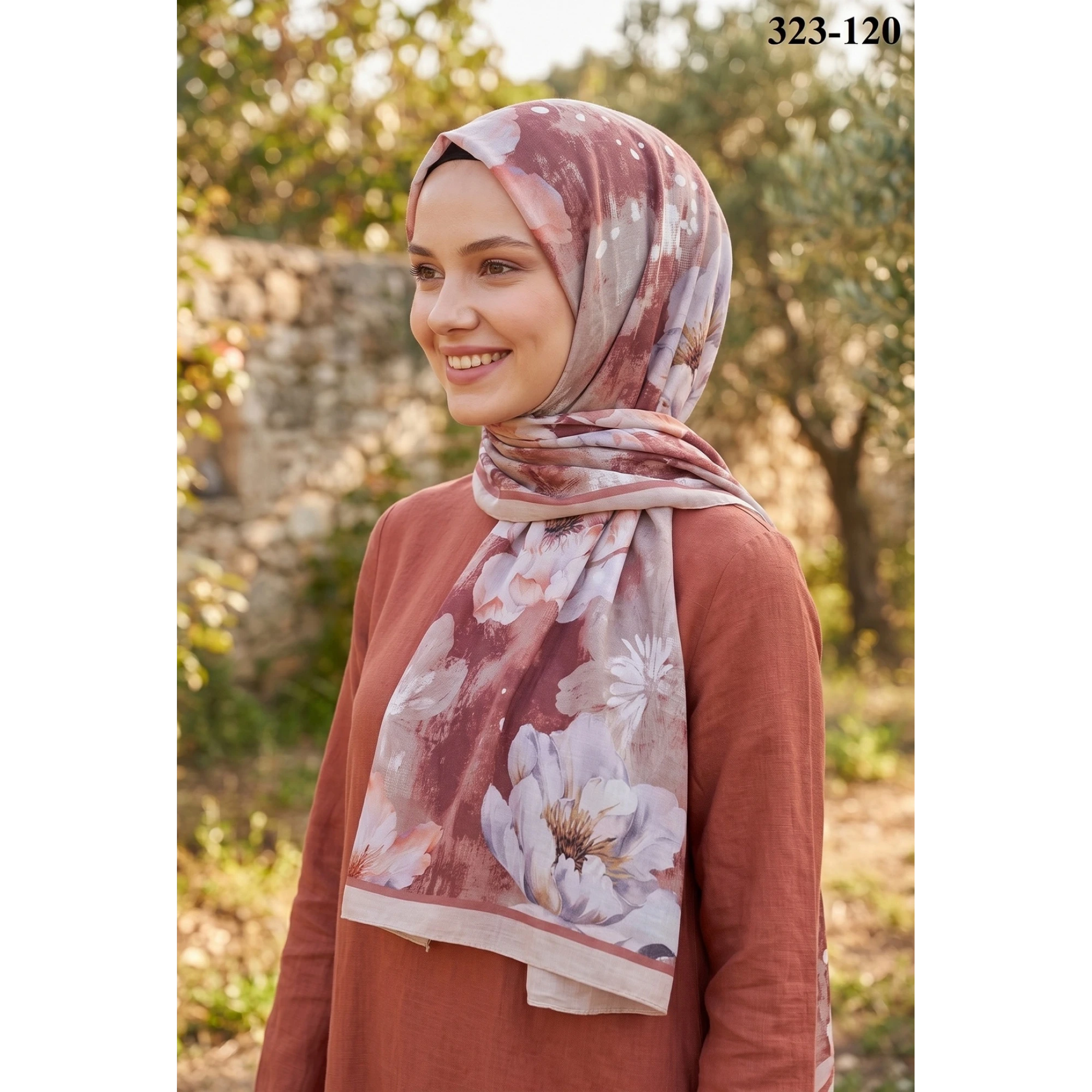 Sharell Desenli Bambu Kraş Pamuk Şal 323-120