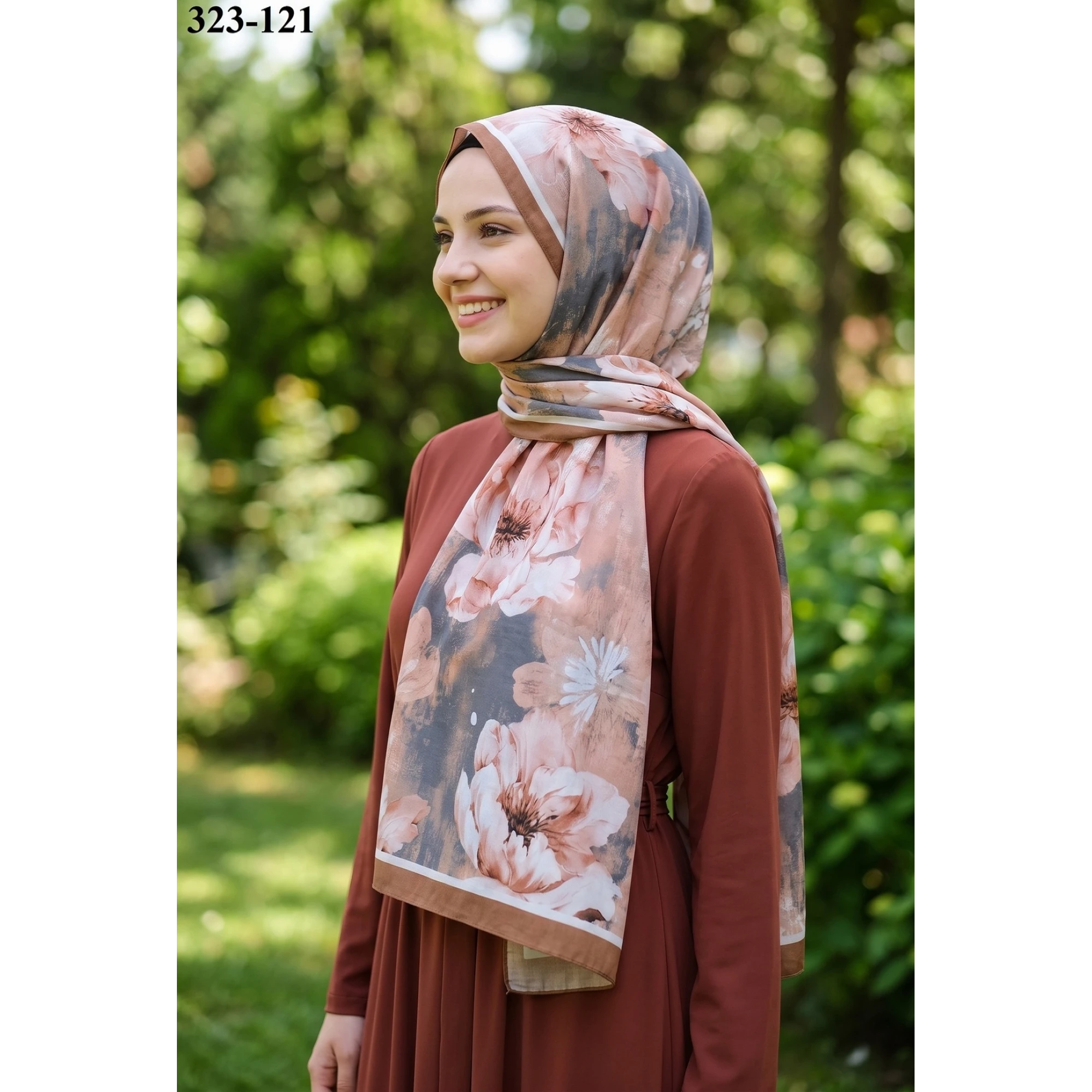 Sharell Desenli Bambu Kraş Pamuk Şal 323-121