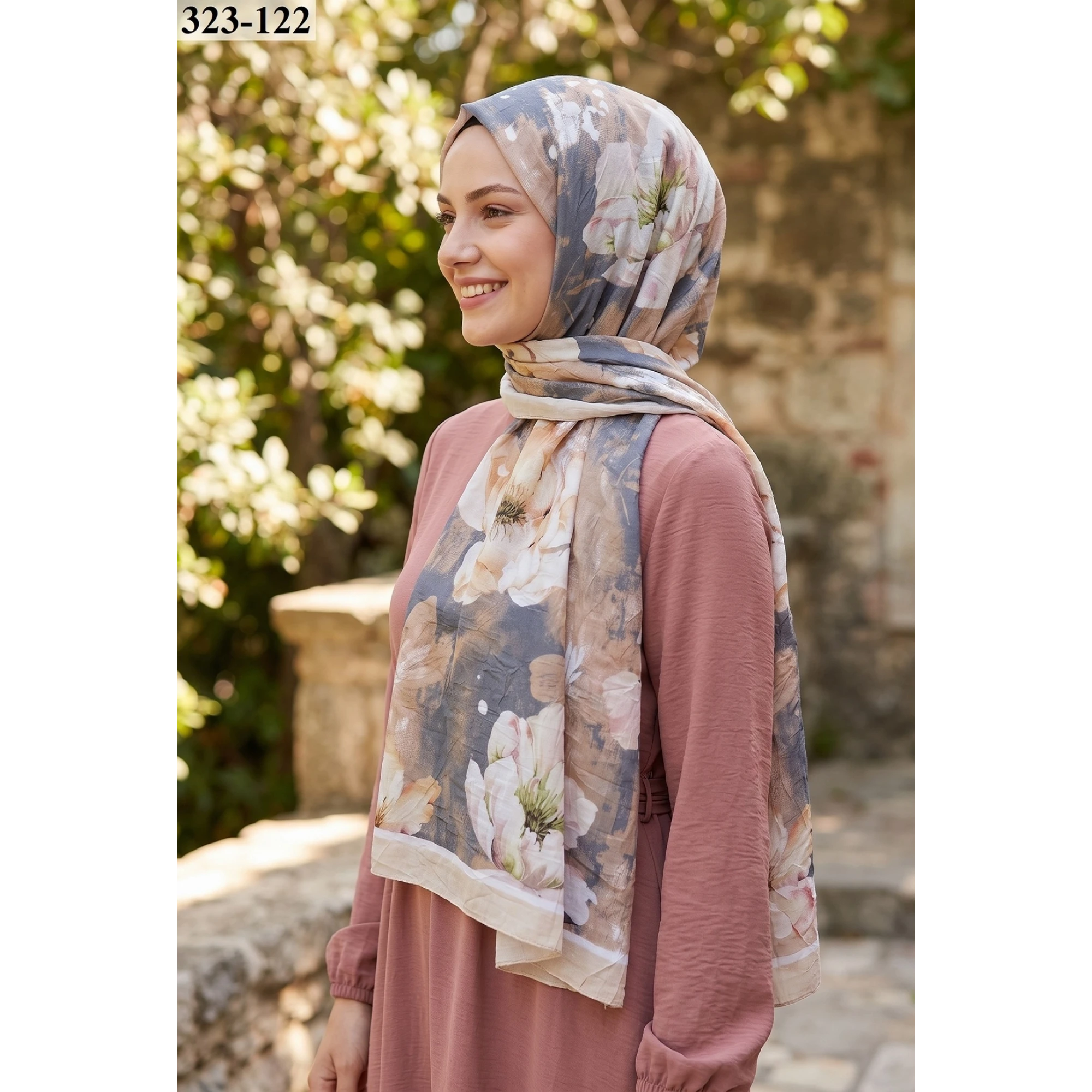 Sharell Desenli Bambu Kraş Pamuk Şal 323-122