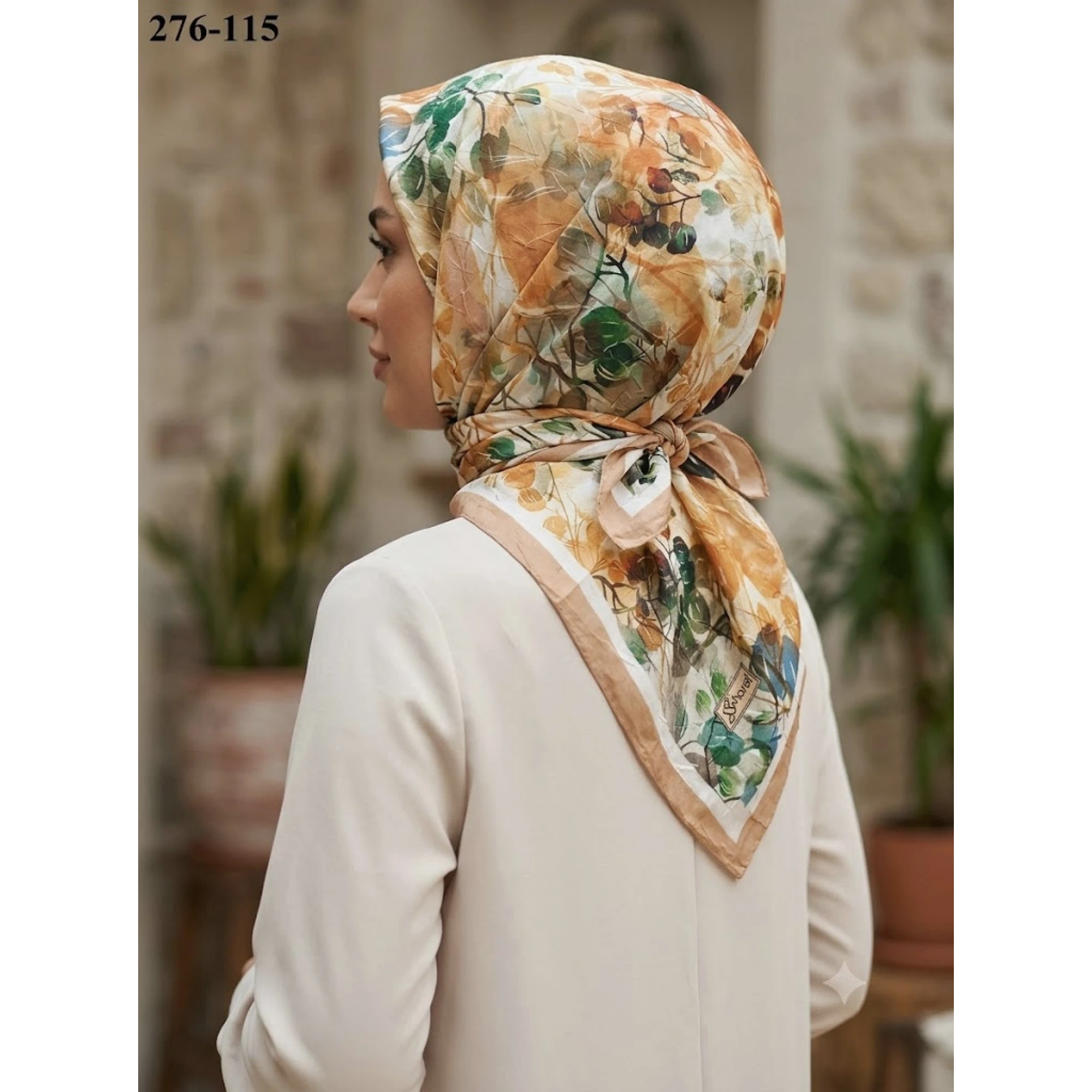 Sharell Desenli Bambu Pamuk Eşarp 276-115