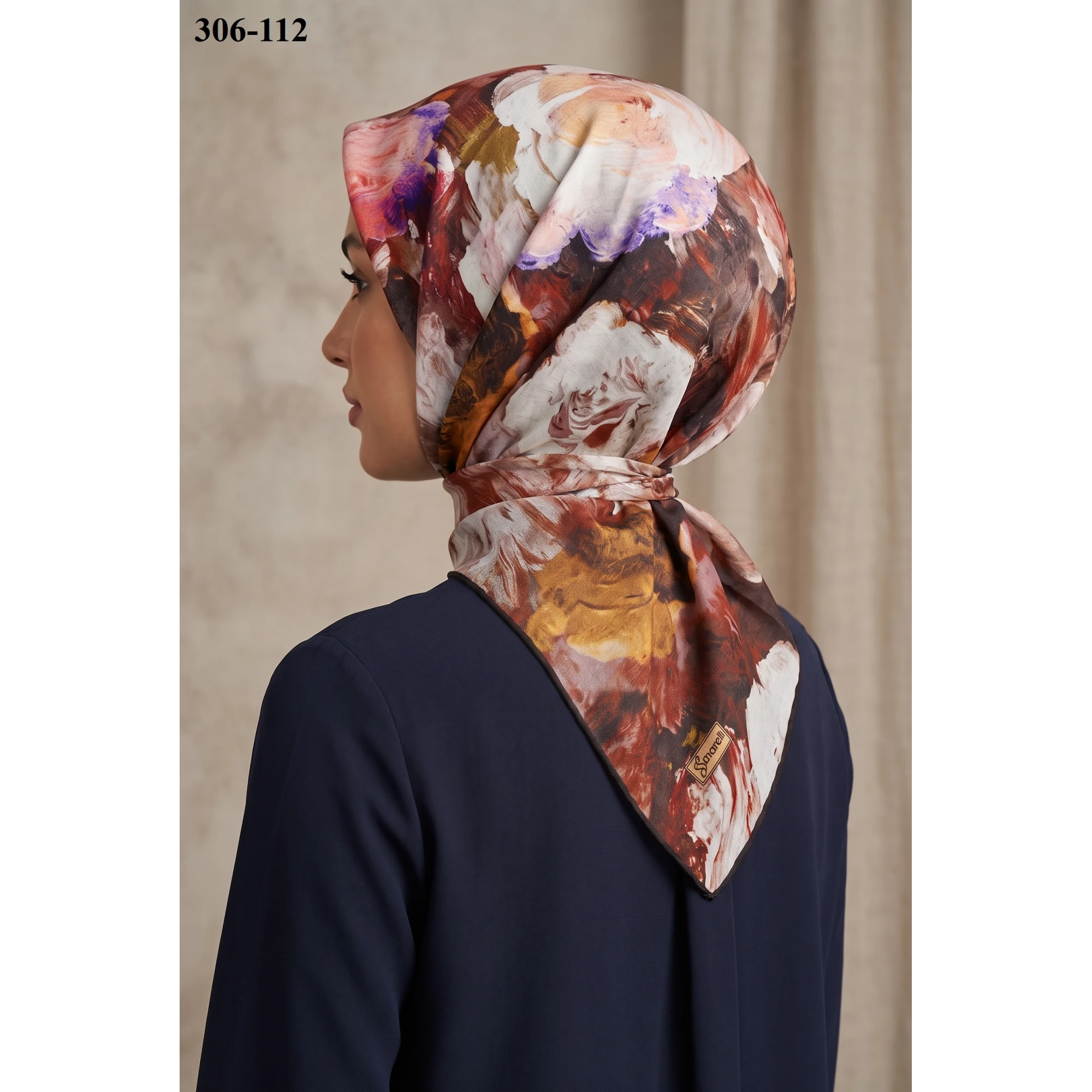 Sharell Desenli Soft Pamuk Eşarp 306-112