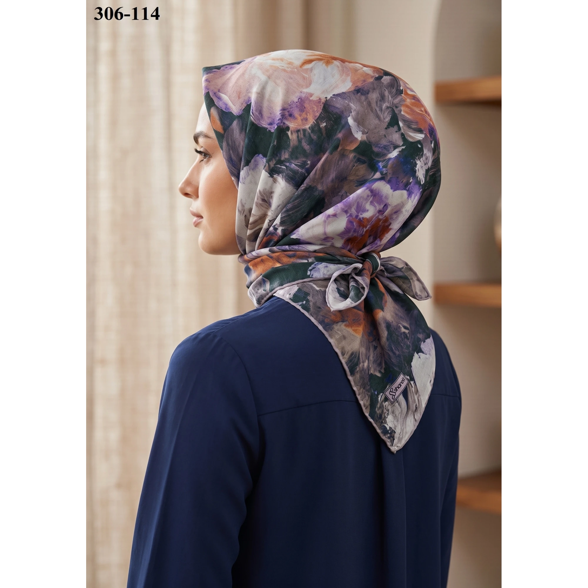 Sharell Desenli Soft Pamuk Eşarp 306-114