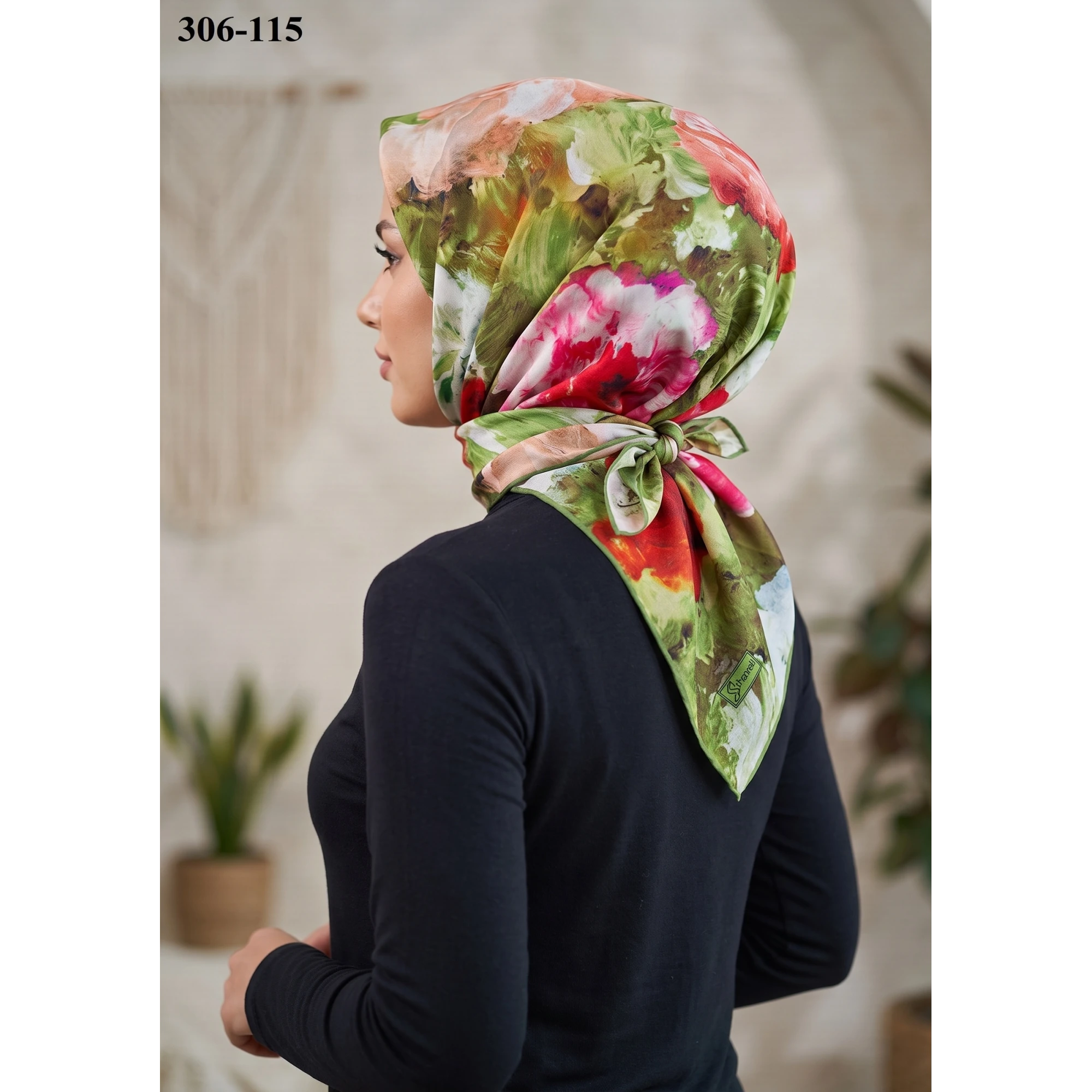 Sharell Desenli Soft Pamuk Eşarp 306-115