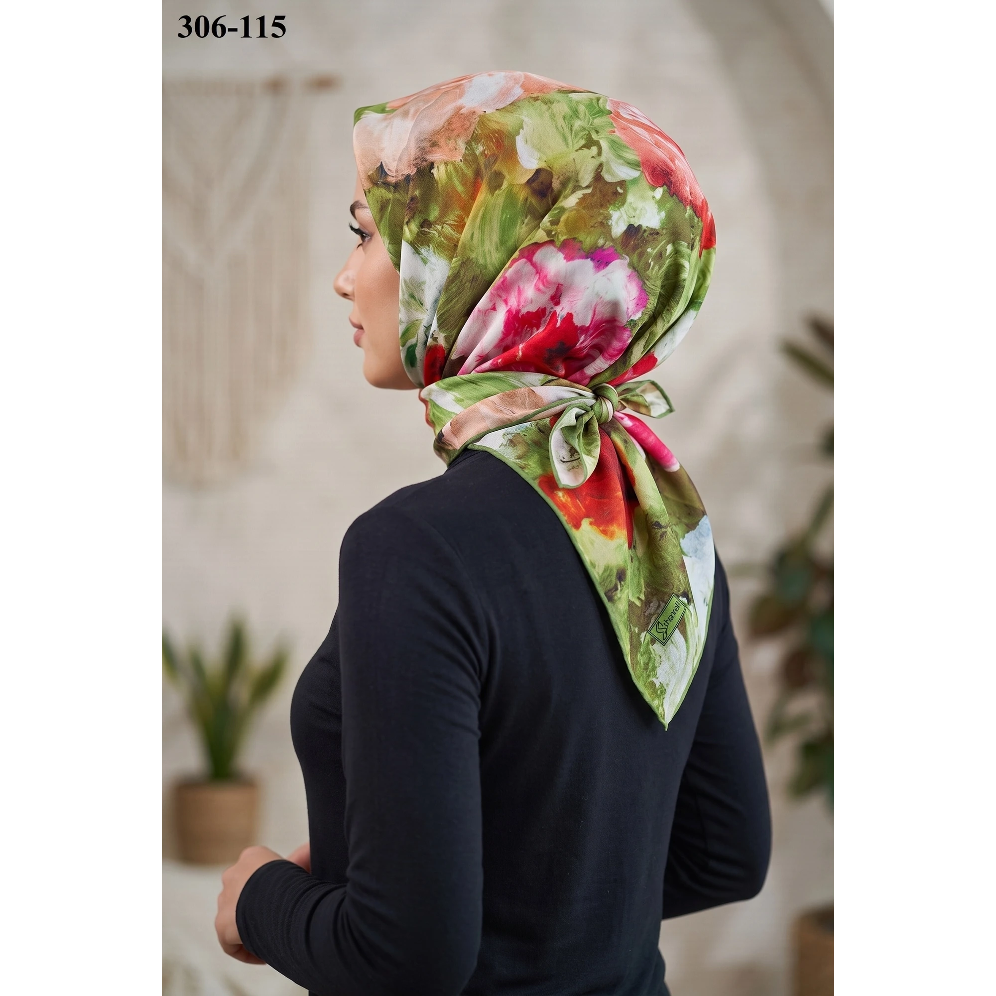 Sharell Desenli Soft Pamuk Eşarp 306-115