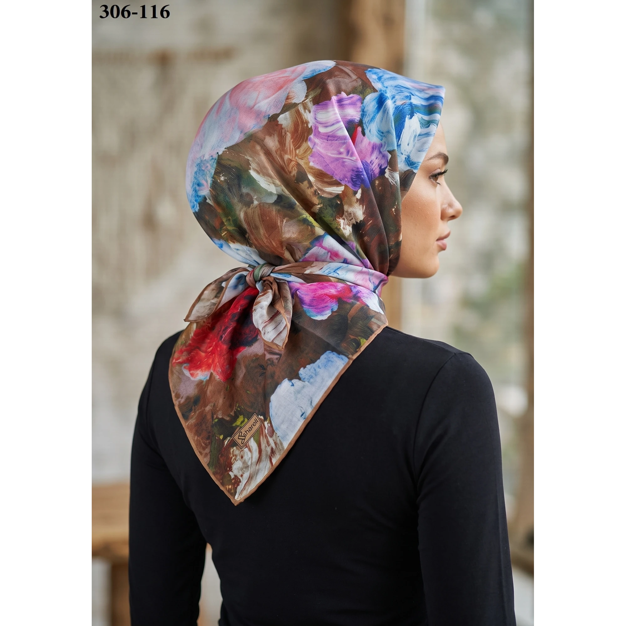 Sharell Desenli Soft Pamuk Eşarp 306-116