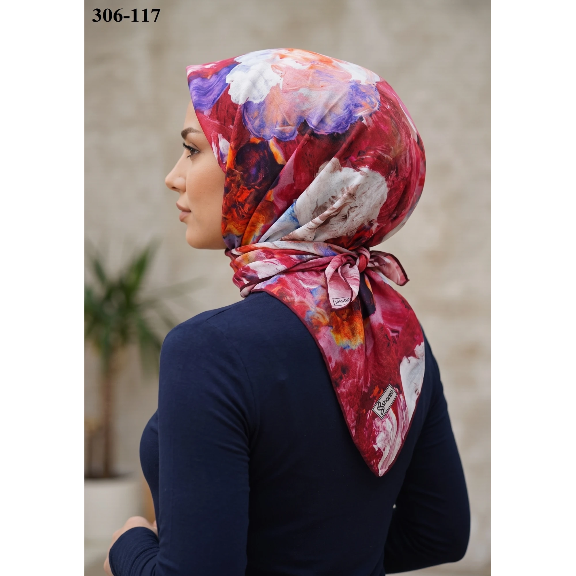 Sharell Desenli Soft Pamuk Eşarp 306-117