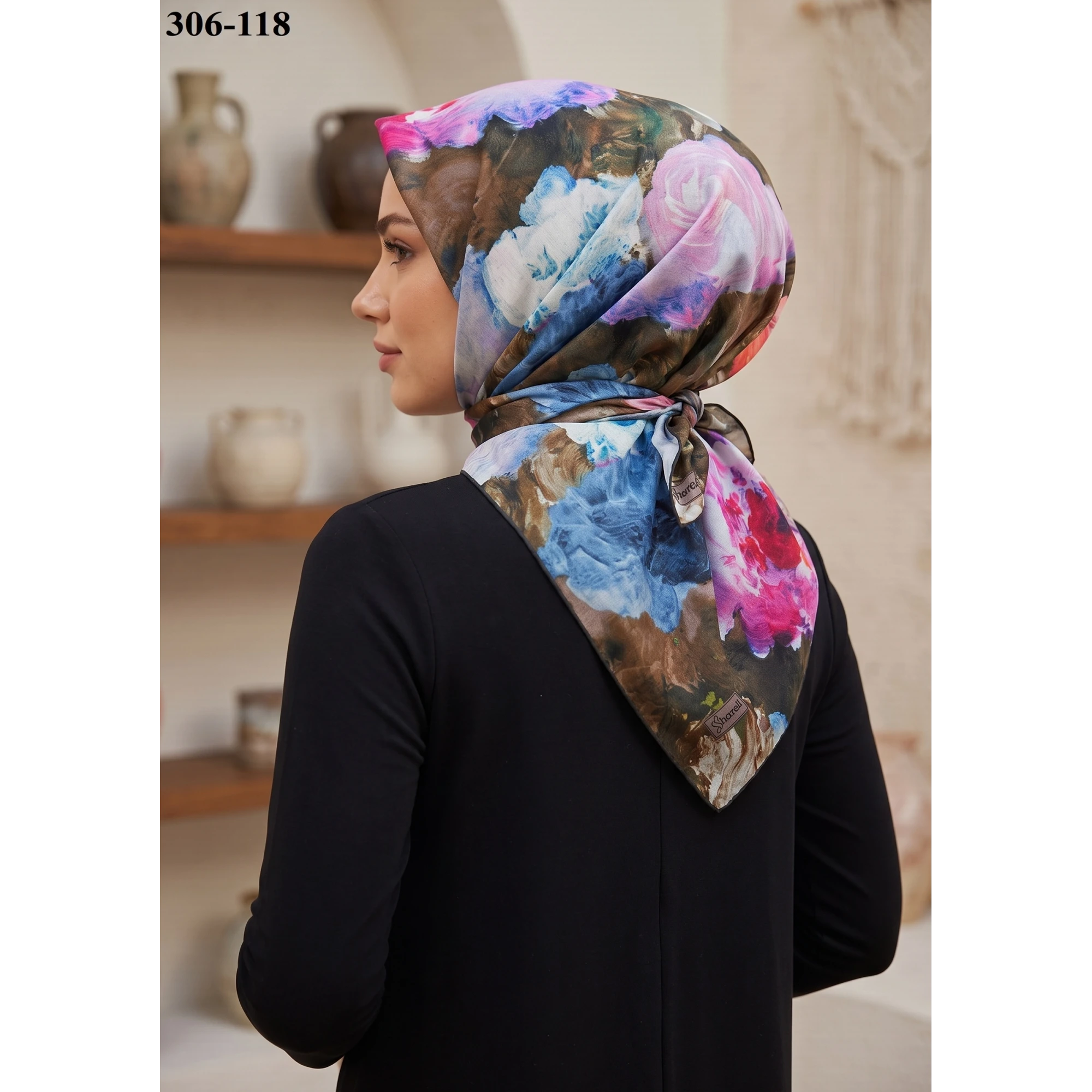 Sharell Desenli Soft Pamuk Eşarp 306-118