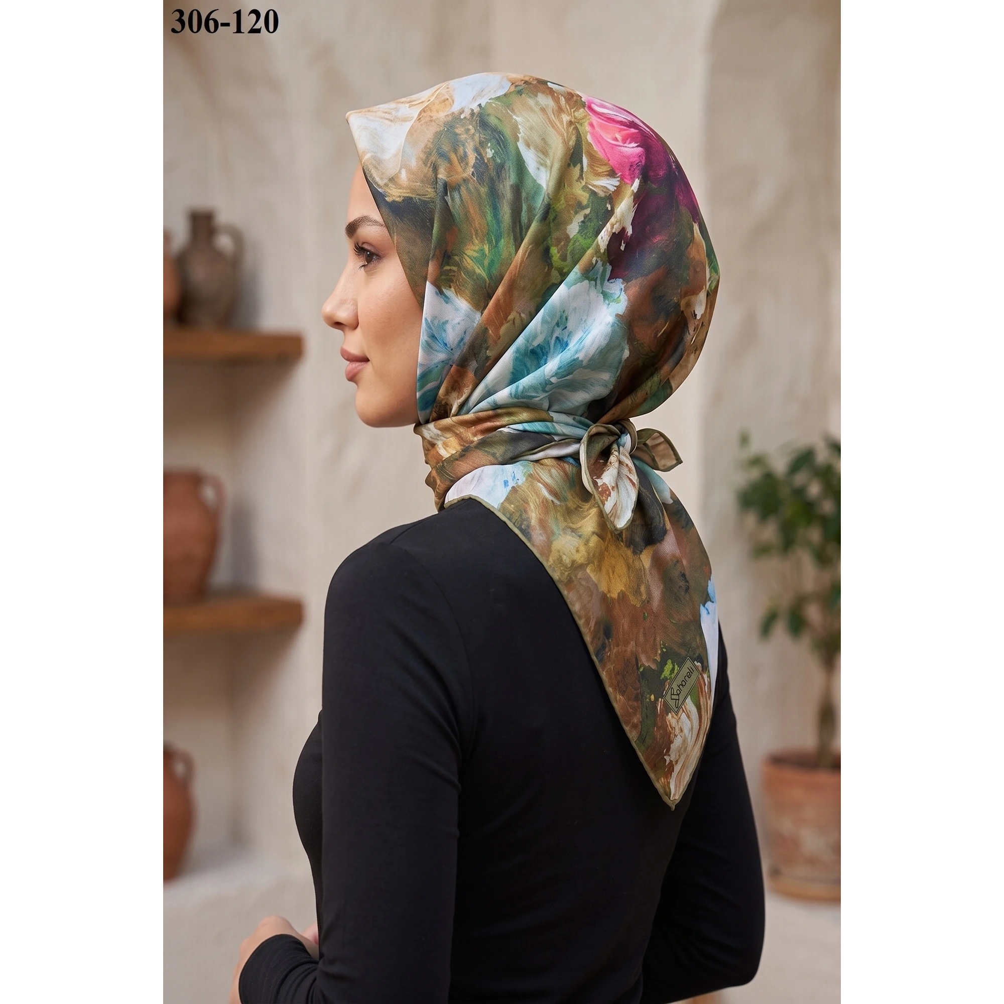 Sharell Desenli Soft Pamuk Eşarp 306-120