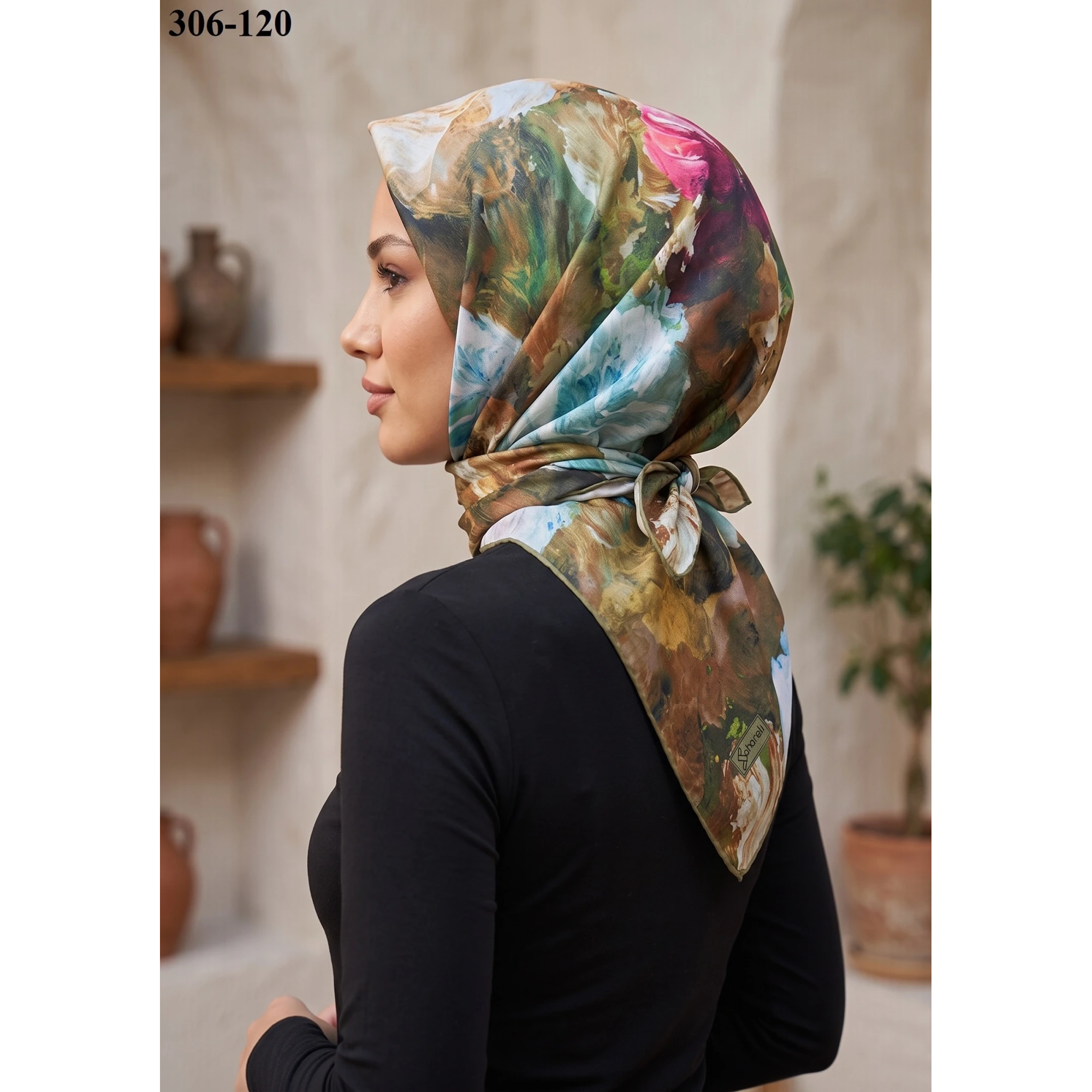 Sharell Desenli Soft Pamuk Eşarp 306-120
