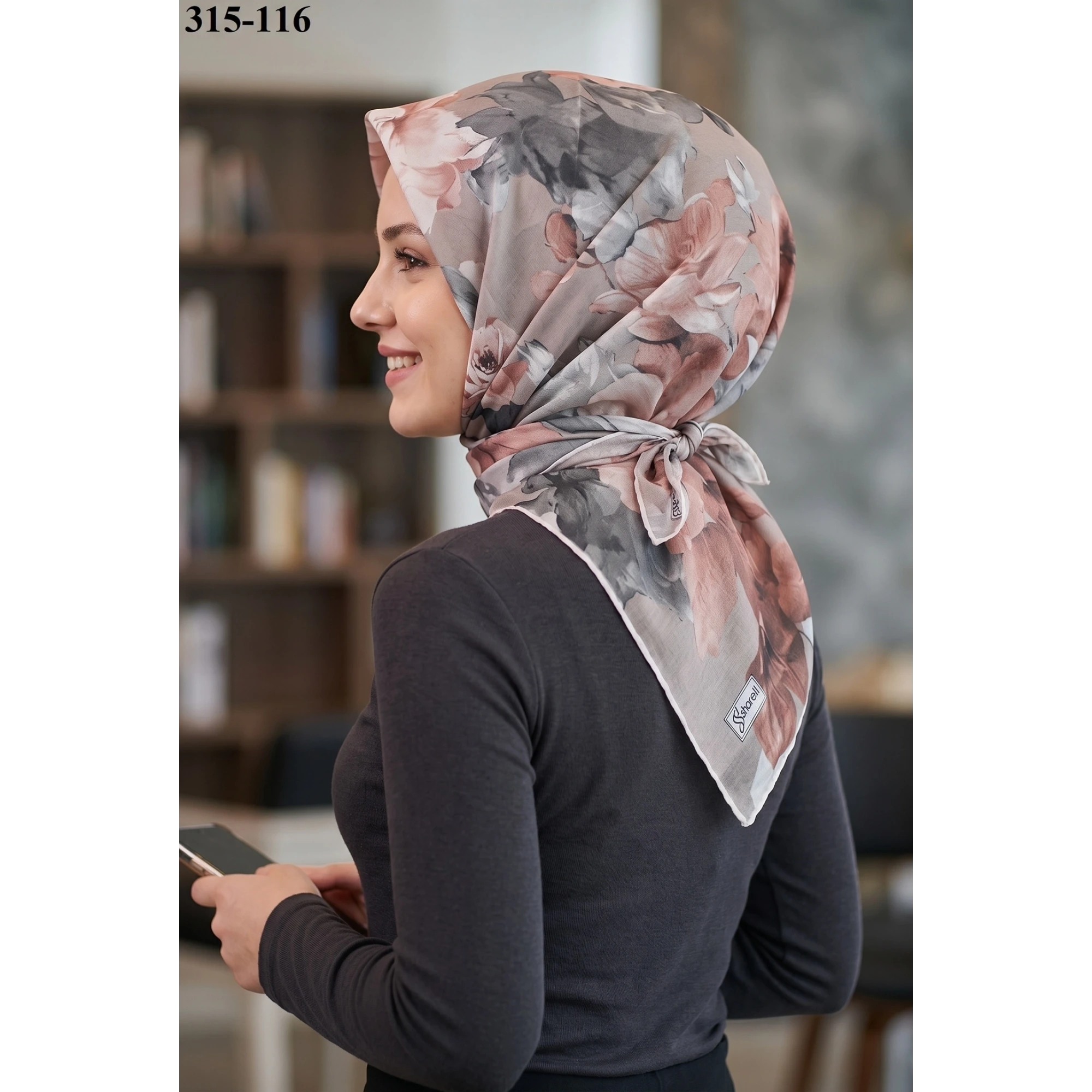 Sharell Desenli Soft Pamuk Eşarp 315-116