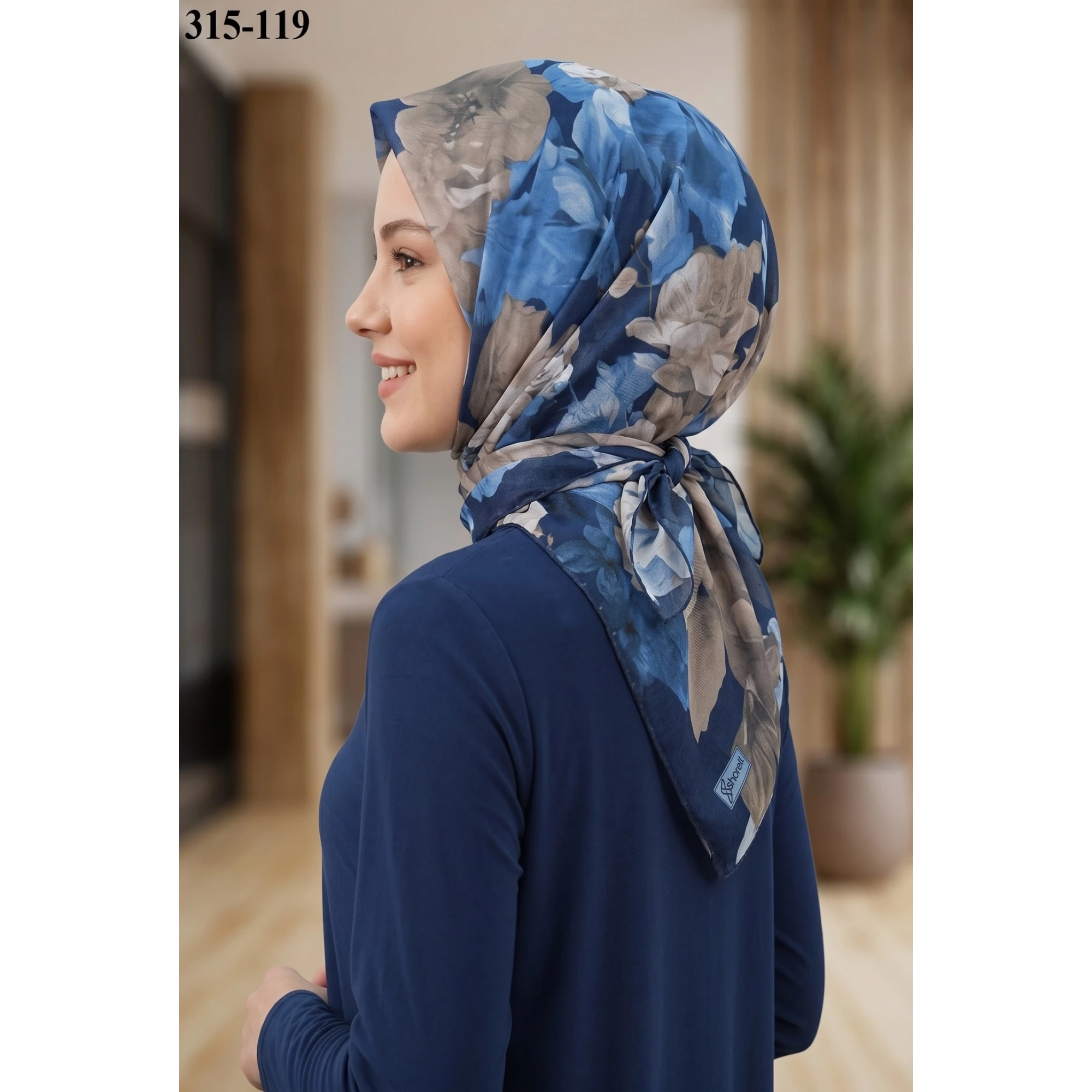 Sharell Desenli Soft Pamuk Eşarp 315-119