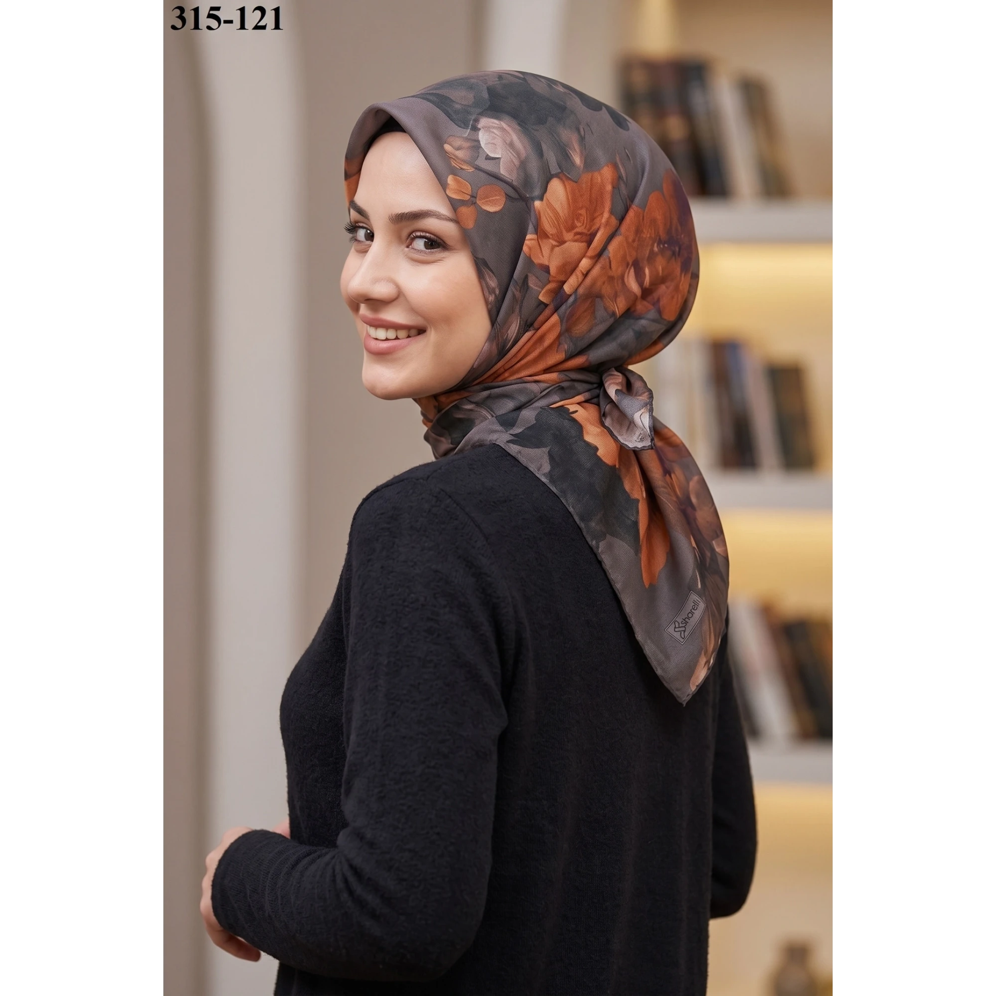 Sharell Desenli Soft Pamuk Eşarp 315-121
