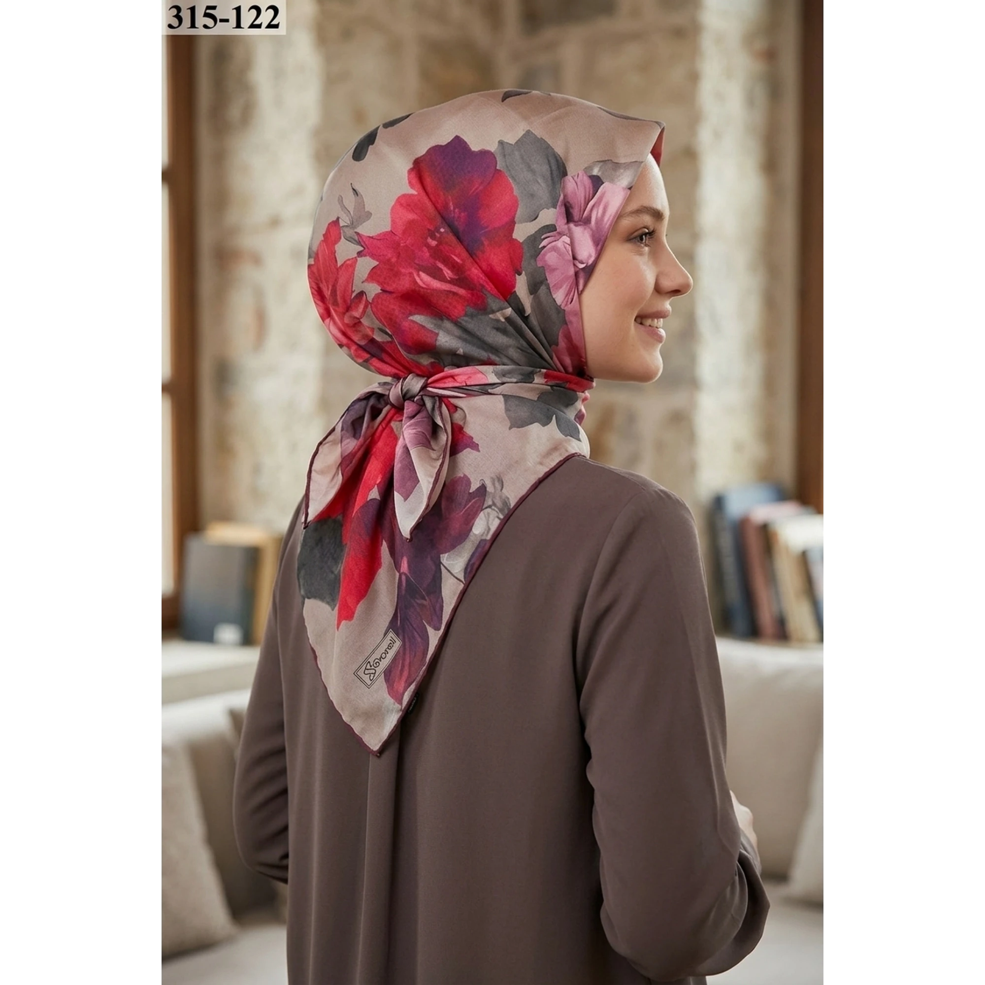 Sharell Desenli Soft Pamuk Eşarp 315-122