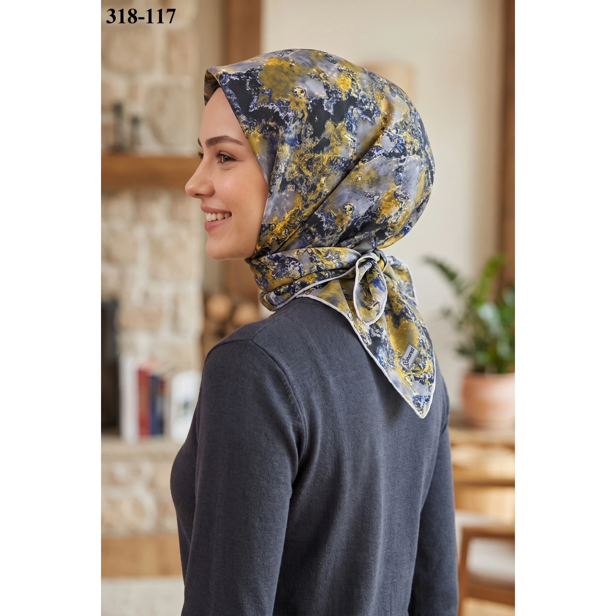 Sharell Desenli Soft Pamuk Eşarp 318-117