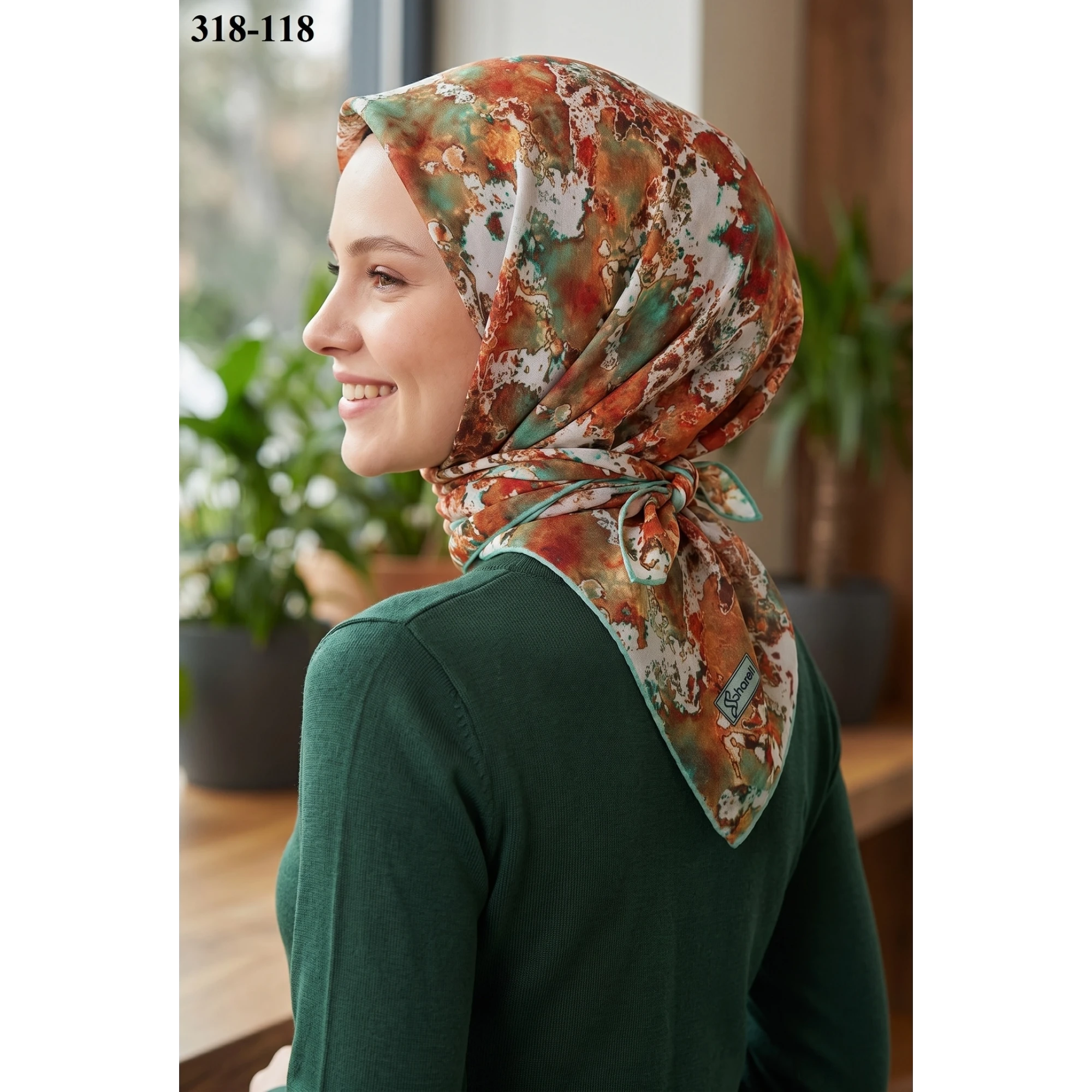 Sharell Desenli Soft Pamuk Eşarp 318-118