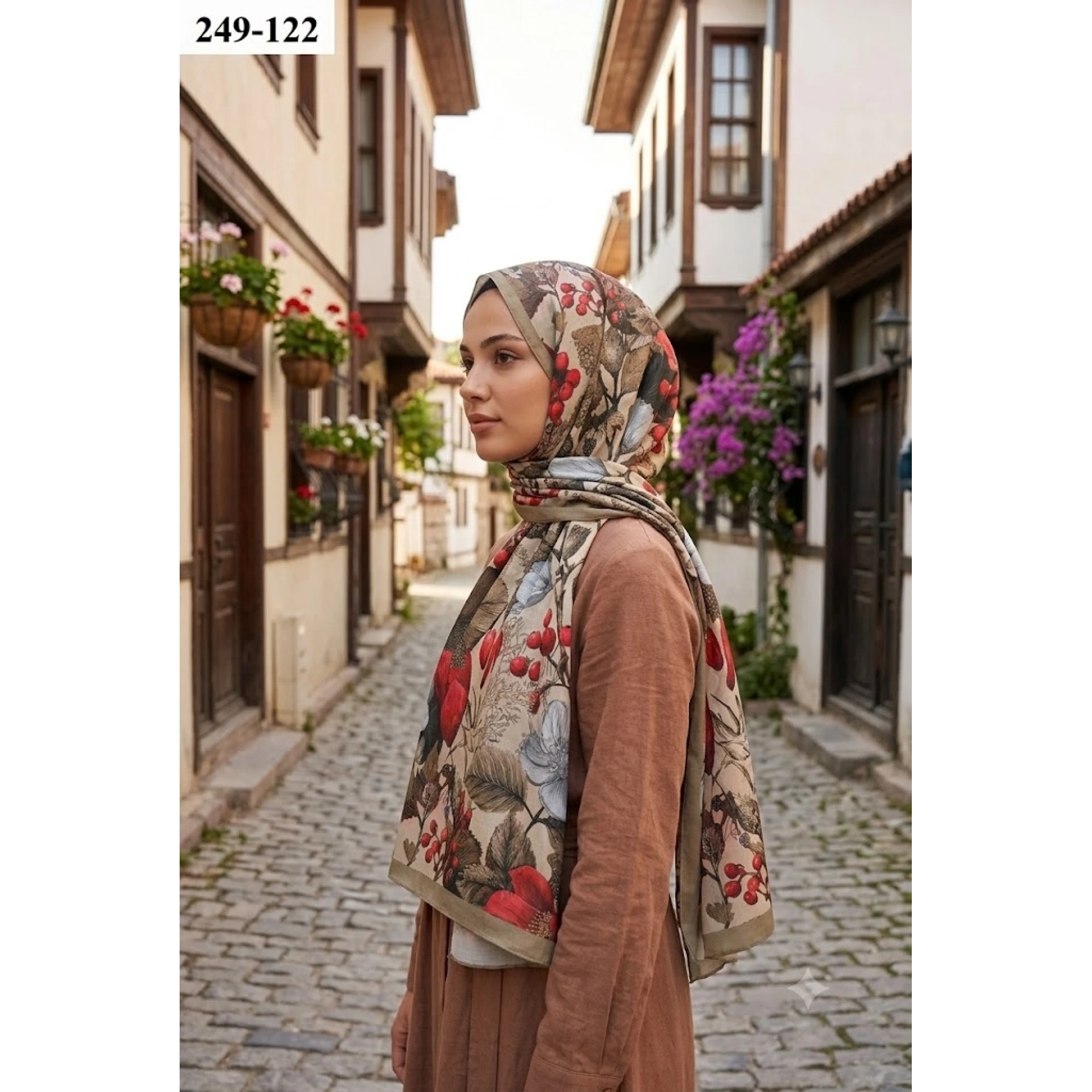 Sharell Fransız İpeği Şal (Açık Haki) 249-122